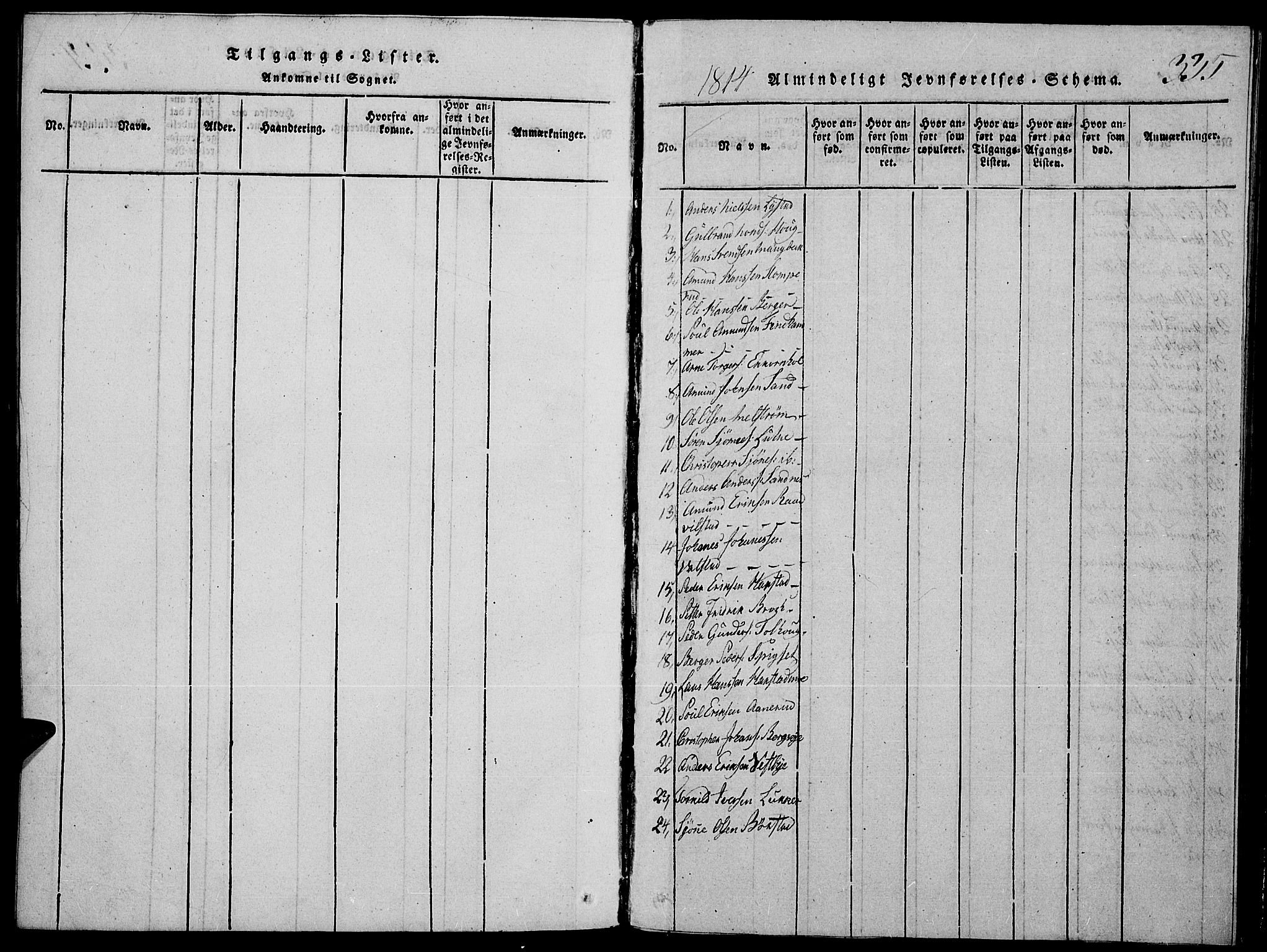 Strøm-Odalen prestekontor, AV/SAH-PREST-028/H/Ha/Hab/L0001: Parish register (copy) no. 1, 1813-1825, p. 335