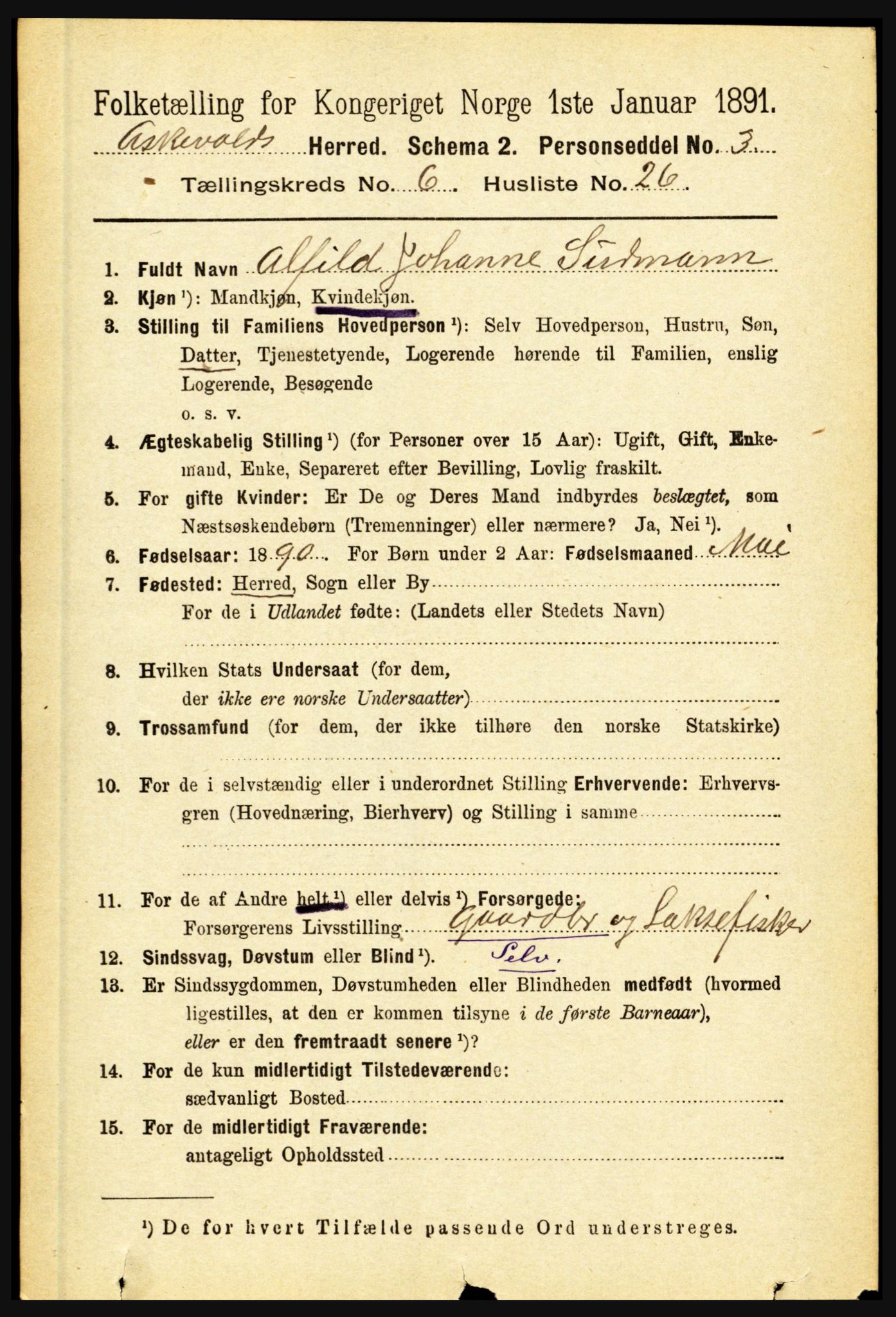 RA, 1891 census for 1428 Askvoll, 1891, p. 1840