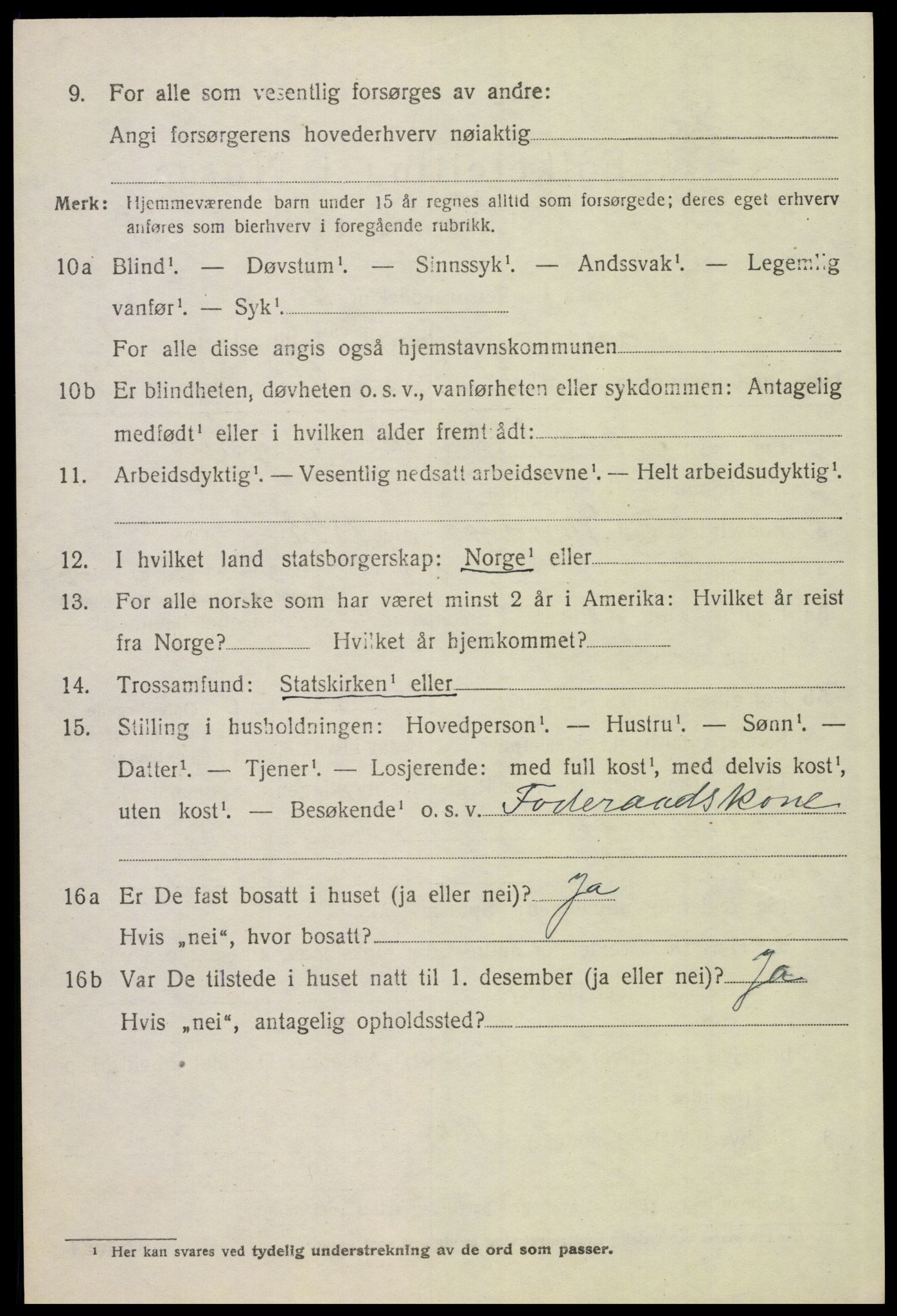 SAH, 1920 census for Tynset, 1920, p. 7515