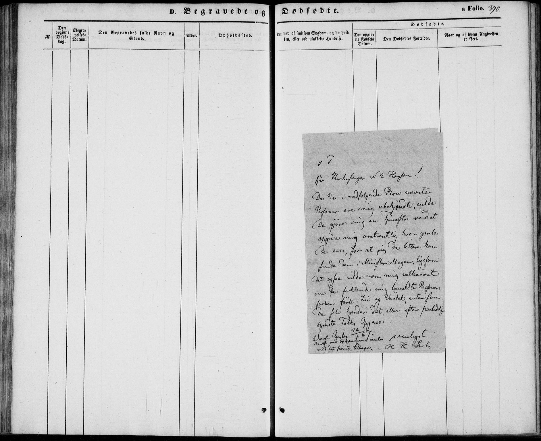 Lista sokneprestkontor, SAK/1111-0027/F/Fb/L0002: Parish register (copy) no. B 2, 1847-1862, p. 390