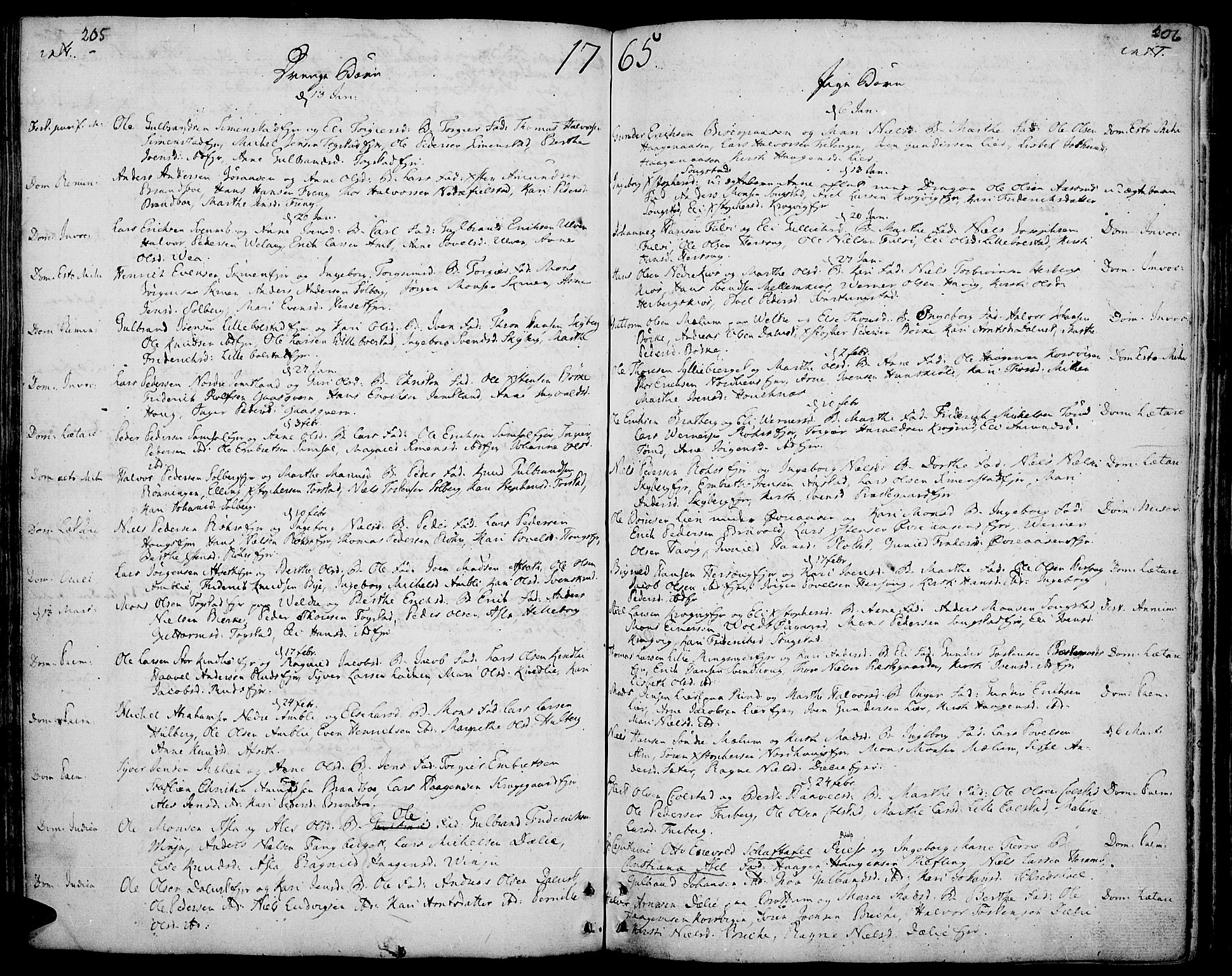 Ringsaker prestekontor, AV/SAH-PREST-014/K/Ka/L0002: Parish register (official) no. 2, 1747-1774, p. 205-206