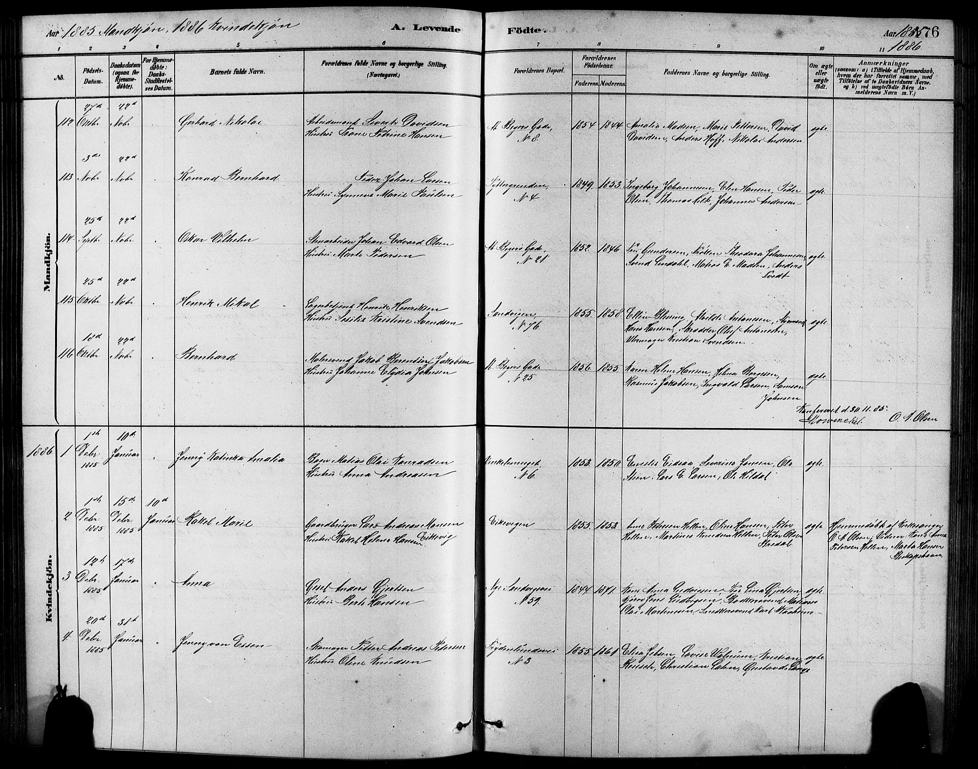 Sandviken Sokneprestembete, SAB/A-77601/H/Hb/L0001: Parish register (copy) no. A 2, 1879-1892, p. 176