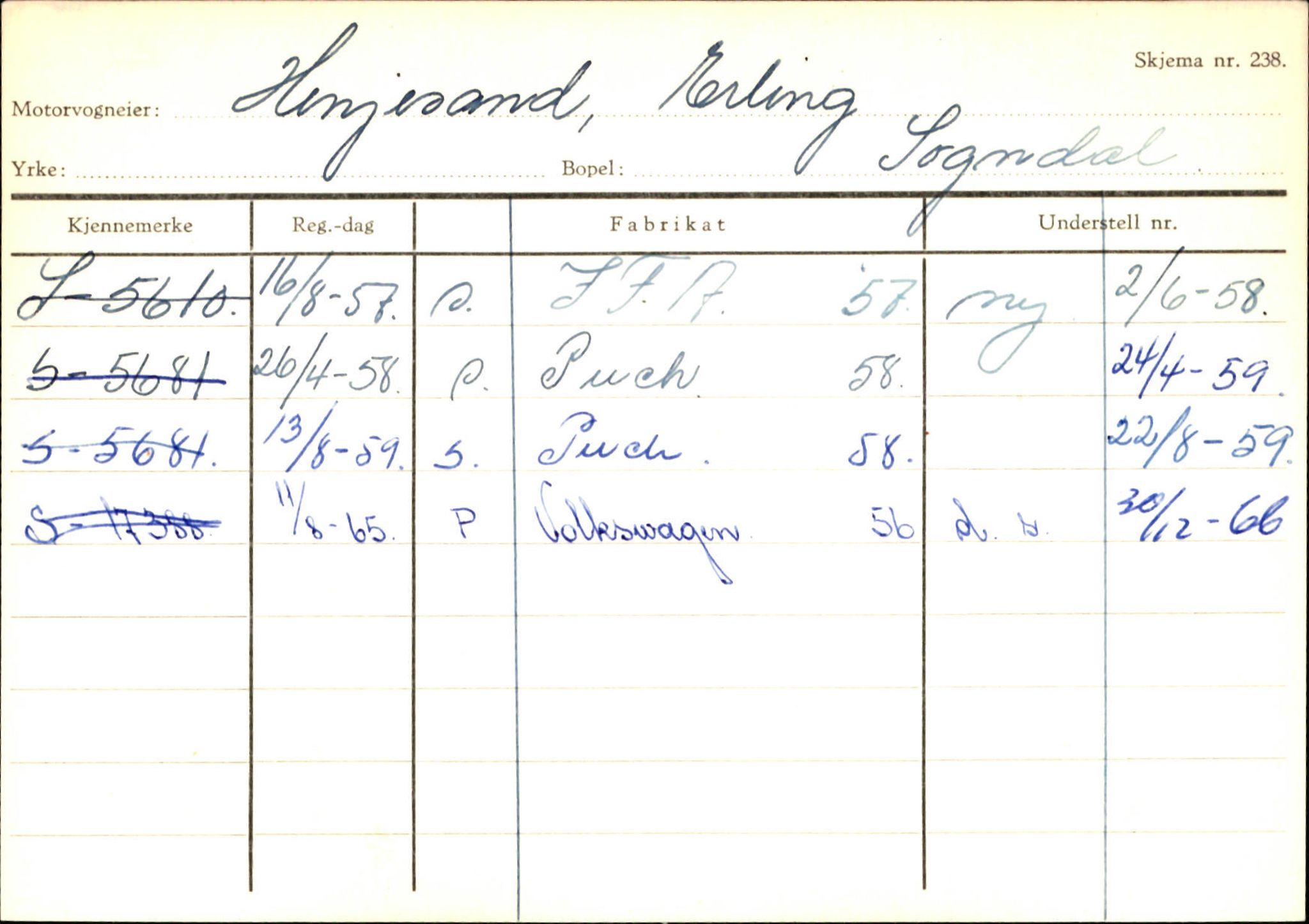 Statens vegvesen, Sogn og Fjordane vegkontor, AV/SAB-A-5301/4/F/L0124: Eigarregister Sogndal A-U, 1945-1975, p. 881