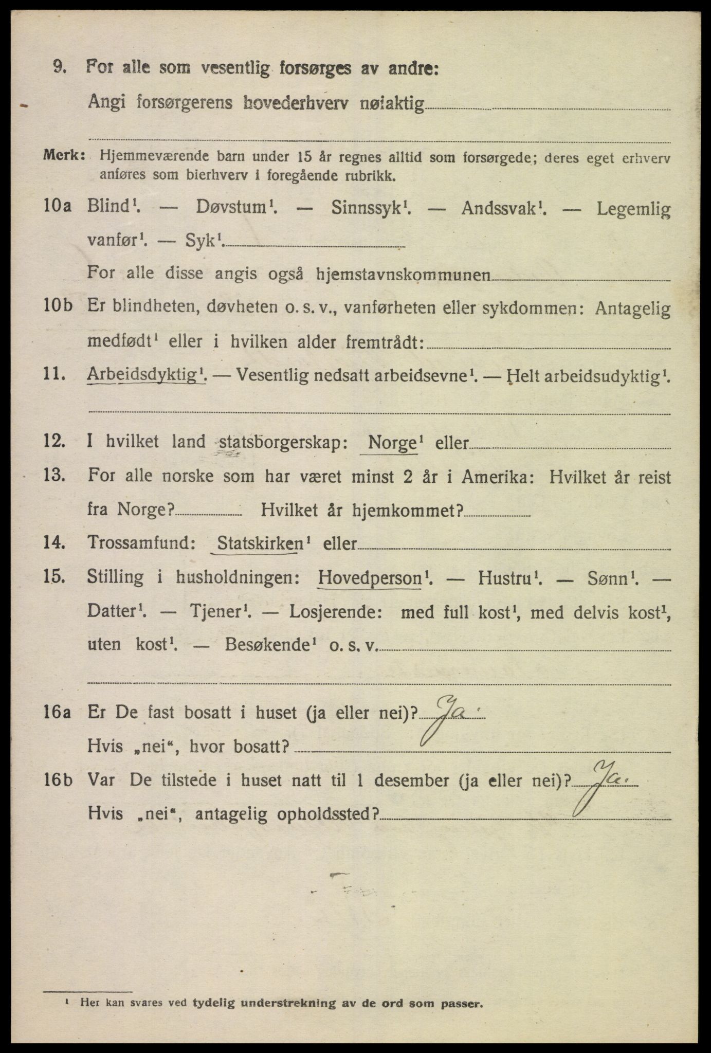 SAK, 1920 census for Sør-Audnedal, 1920, p. 2782