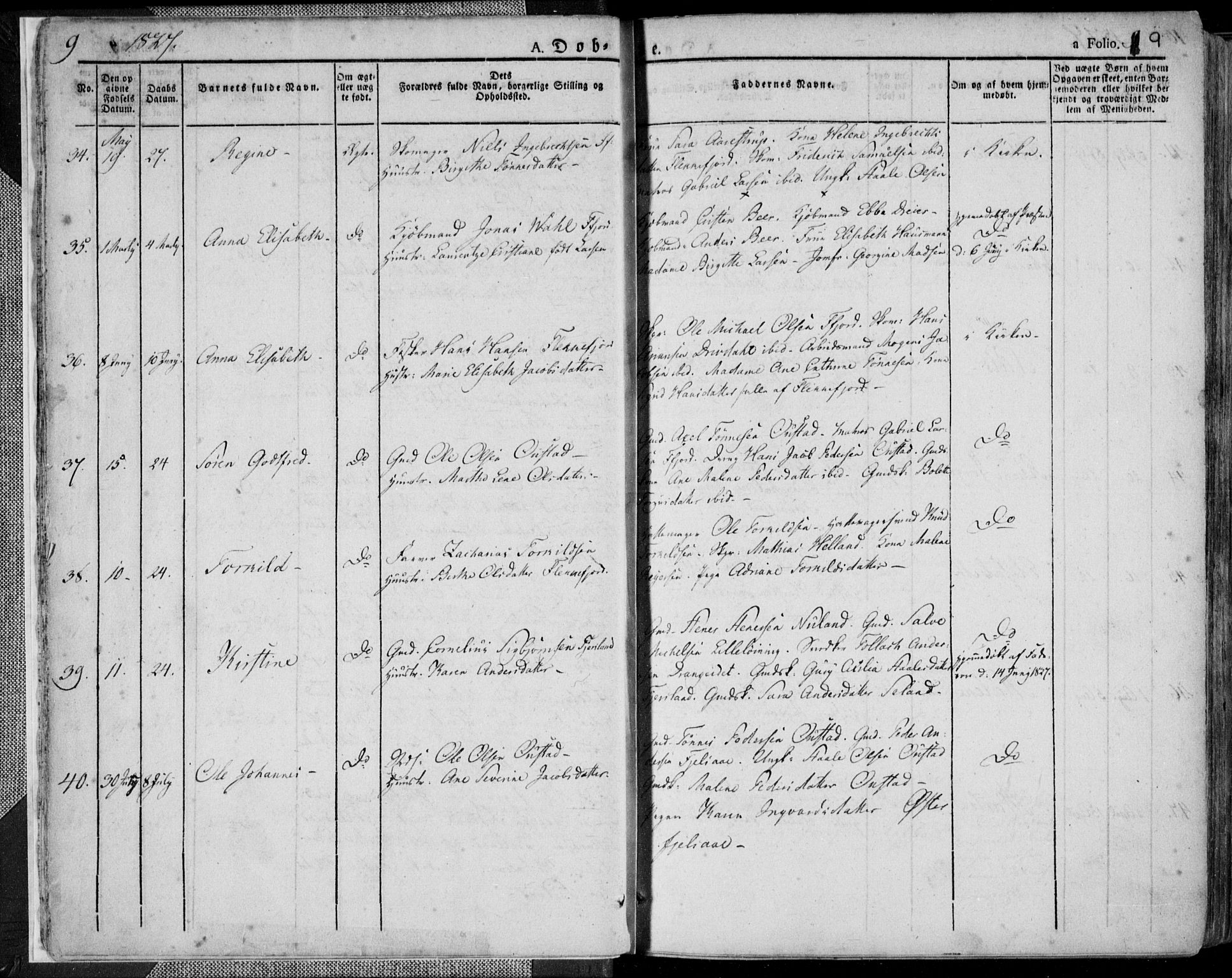 Flekkefjord sokneprestkontor, AV/SAK-1111-0012/F/Fa/Fac/L0003: Parish register (official) no. A 3, 1826-1841, p. 9