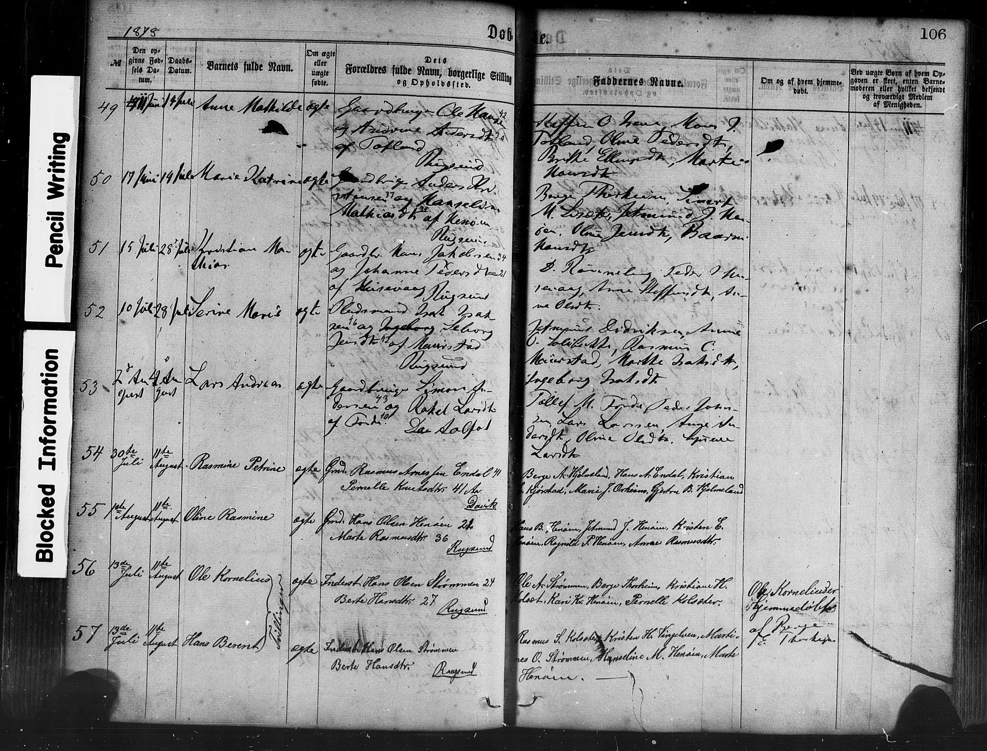 Davik sokneprestembete, AV/SAB-A-79701/H/Haa/Haaa/L0006: Parish register (official) no. A 6, 1867-1881, p. 106