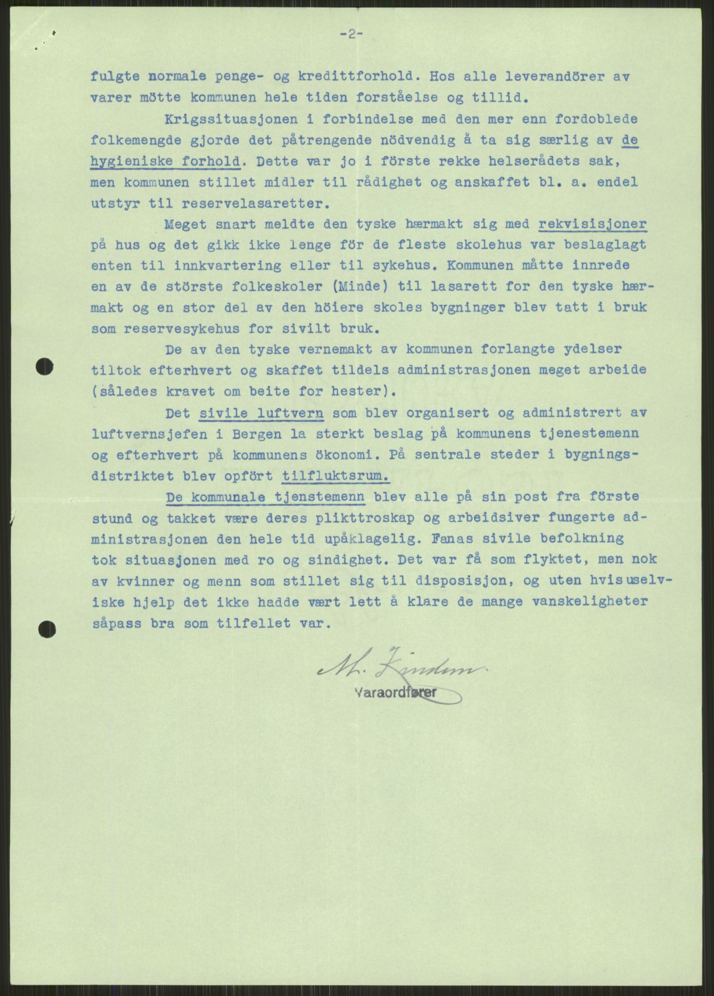 Forsvaret, Forsvarets krigshistoriske avdeling, AV/RA-RAFA-2017/Y/Ya/L0015: II-C-11-31 - Fylkesmenn.  Rapporter om krigsbegivenhetene 1940., 1940, p. 294