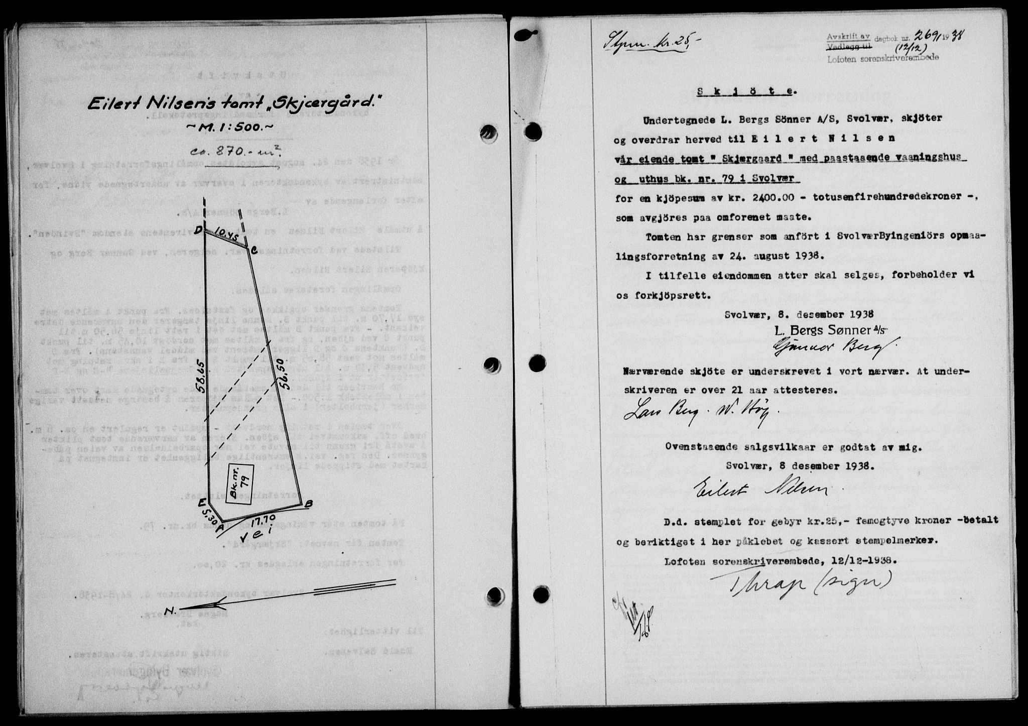 Lofoten sorenskriveri, SAT/A-0017/1/2/2C/L0005a: Mortgage book no. 5a, 1939-1939, Diary no: : 2691/1938