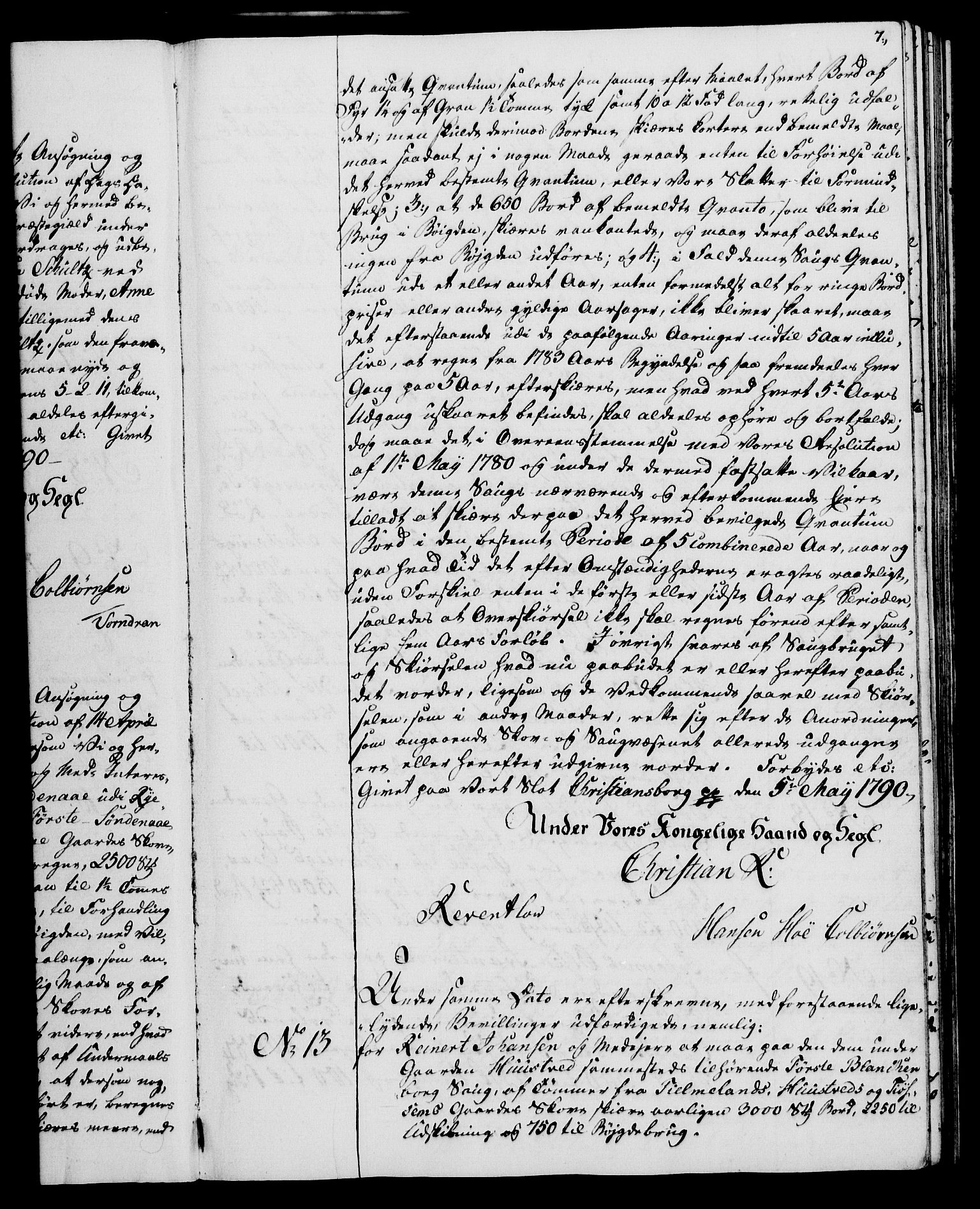 Rentekammeret, Kammerkanselliet, AV/RA-EA-3111/G/Gg/Gga/L0015: Norsk ekspedisjonsprotokoll med register (merket RK 53.15), 1790-1791, p. 7