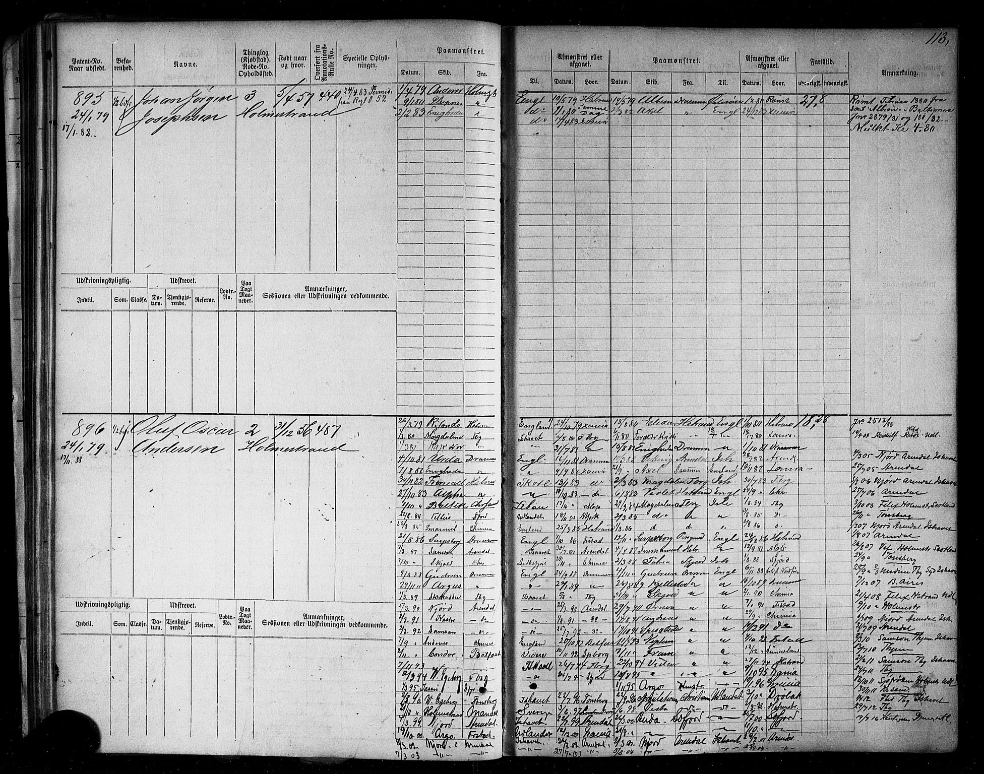 Holmestrand innrulleringskontor, AV/SAKO-A-1151/F/Fc/L0004: Hovedrulle, 1872-1913, p. 151