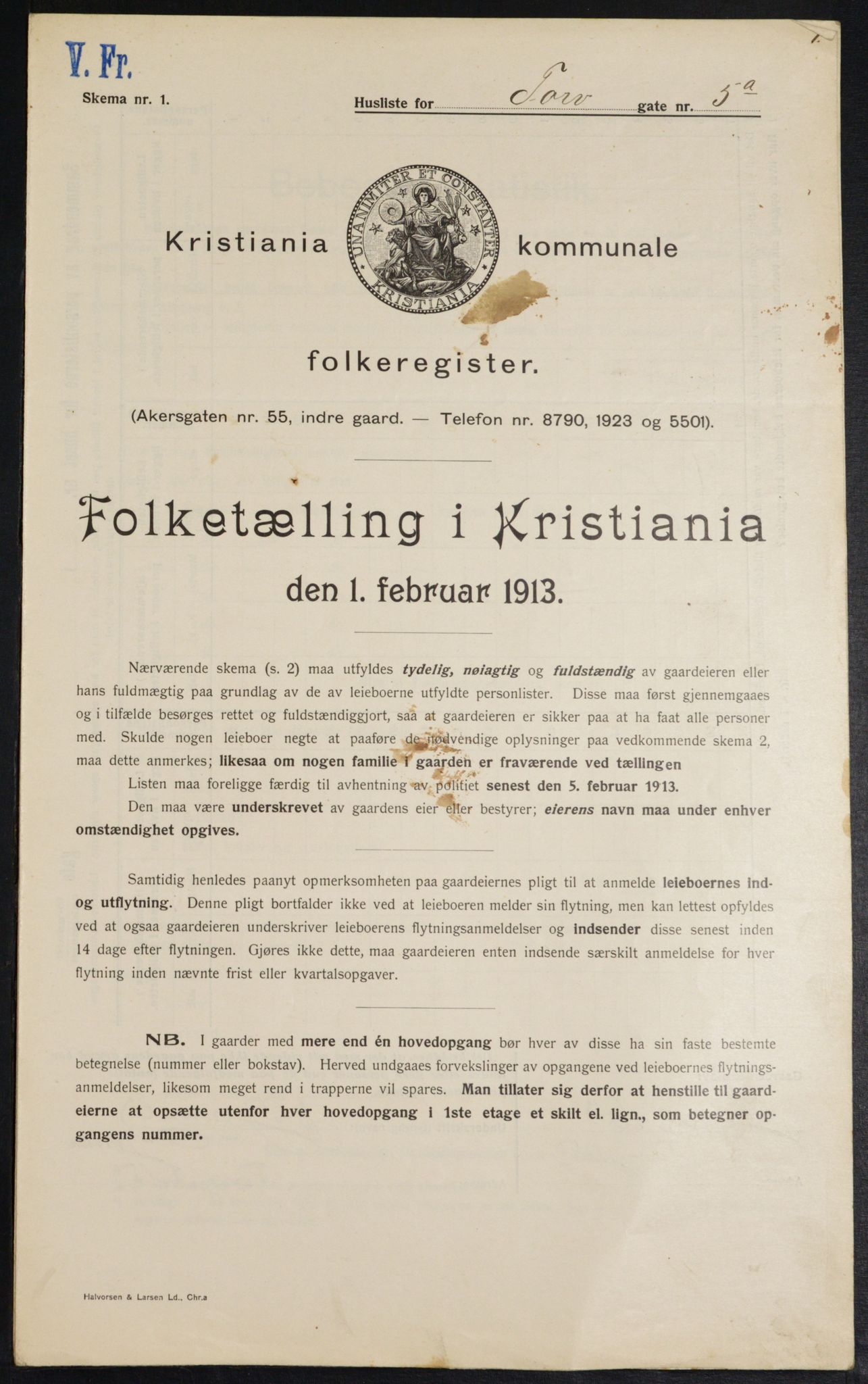 OBA, Municipal Census 1913 for Kristiania, 1913, p. 113906