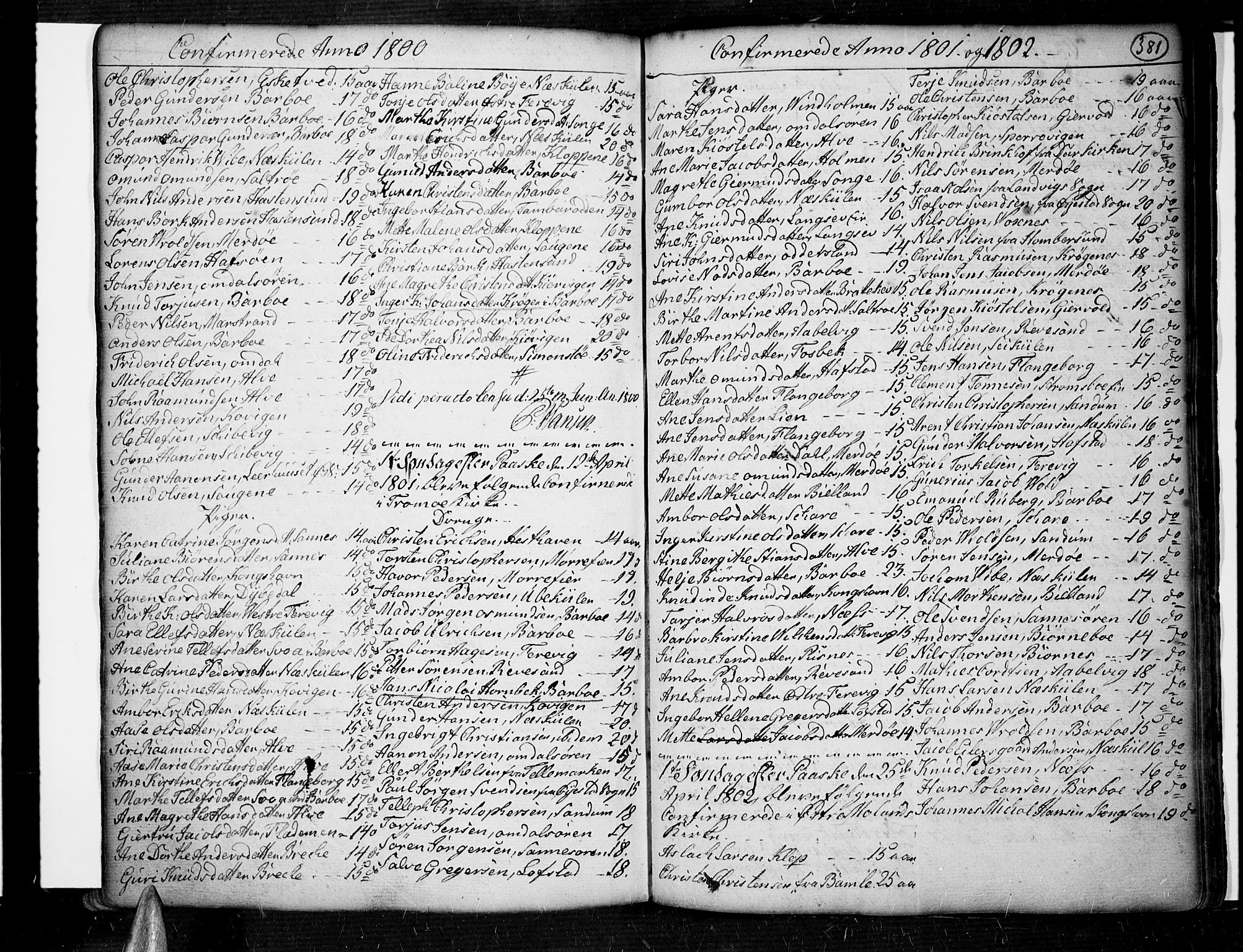 Tromøy sokneprestkontor, AV/SAK-1111-0041/F/Fa/L0002: Parish register (official) no. A 2, 1773-1808, p. 381