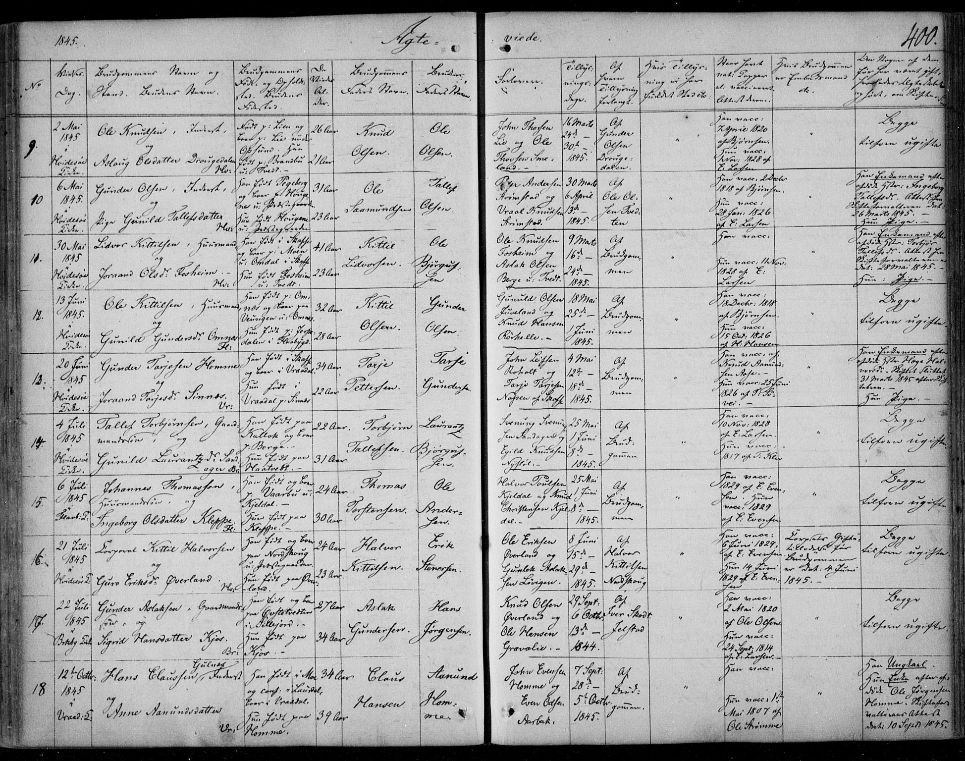 Kviteseid kirkebøker, SAKO/A-276/F/Fa/L0006: Parish register (official) no. I 6, 1836-1858, p. 400