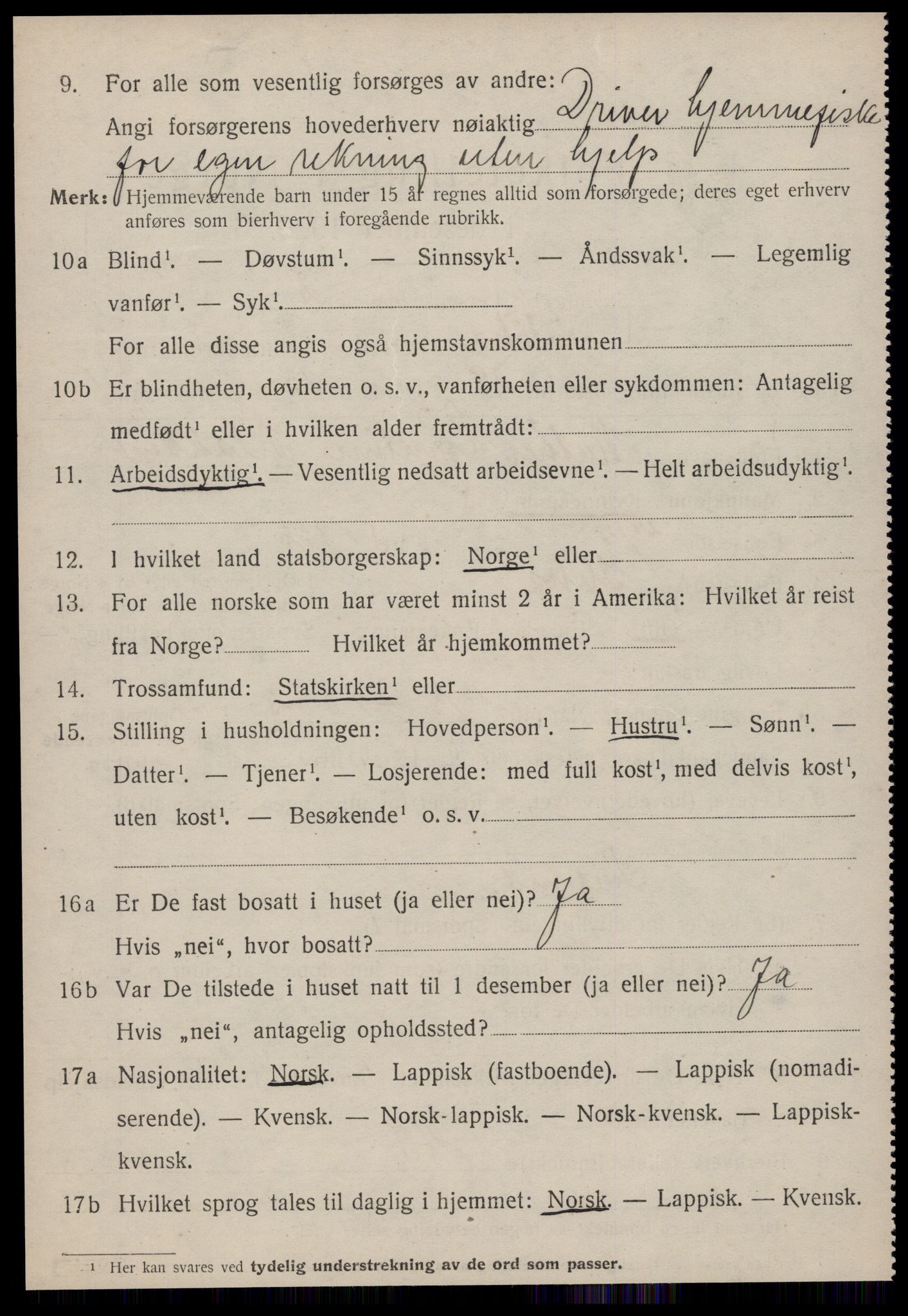 SAT, 1920 census for Hitra, 1920, p. 1098