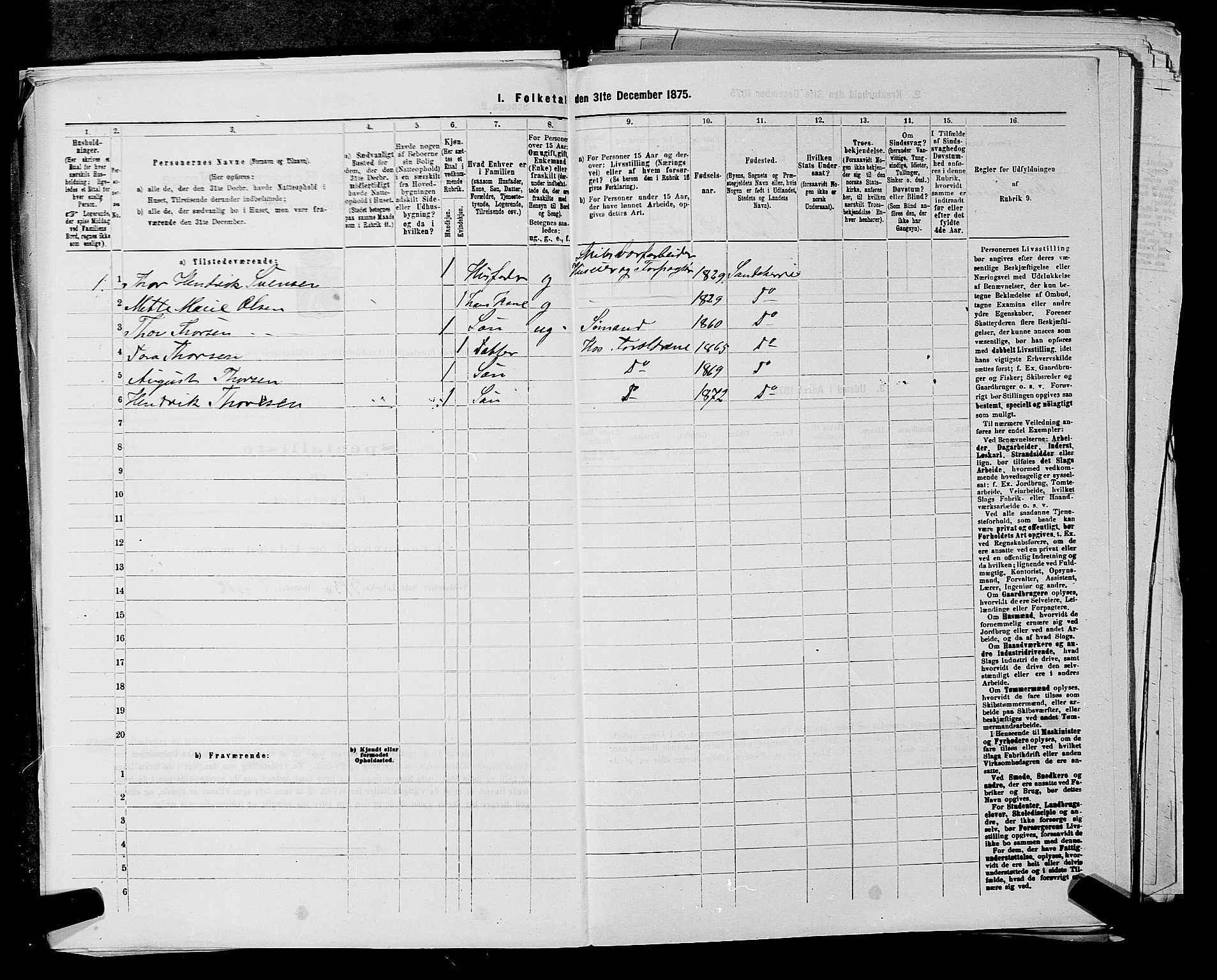 SAKO, 1875 census for 0724L Sandeherred/Sandeherred, 1875, p. 581