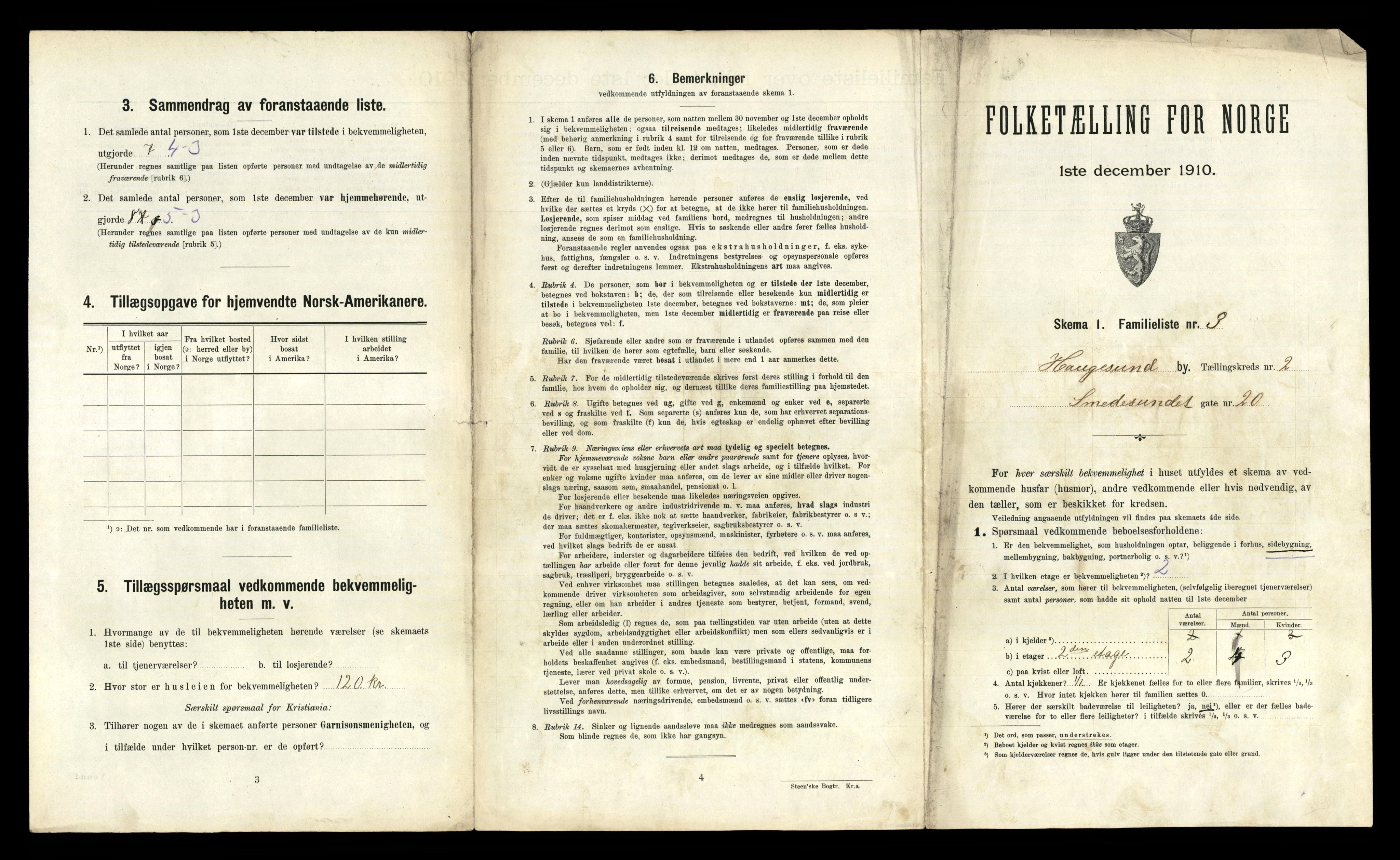 RA, 1910 census for Haugesund, 1910, p. 826