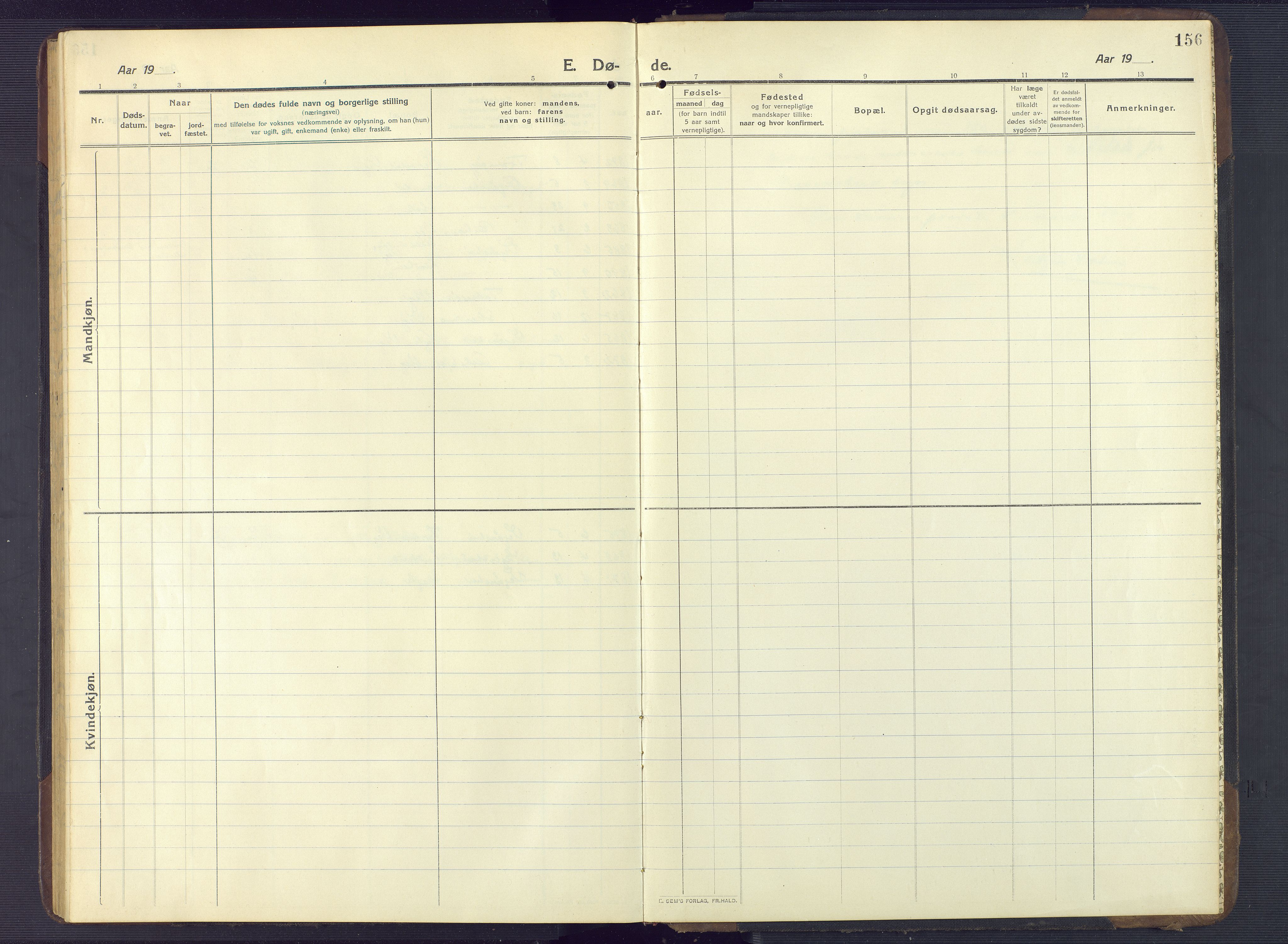 Gjerstad sokneprestkontor, AV/SAK-1111-0014/F/Fb/Fbb/L0005: Parish register (copy) no. B 5, 1911-1949, p. 156