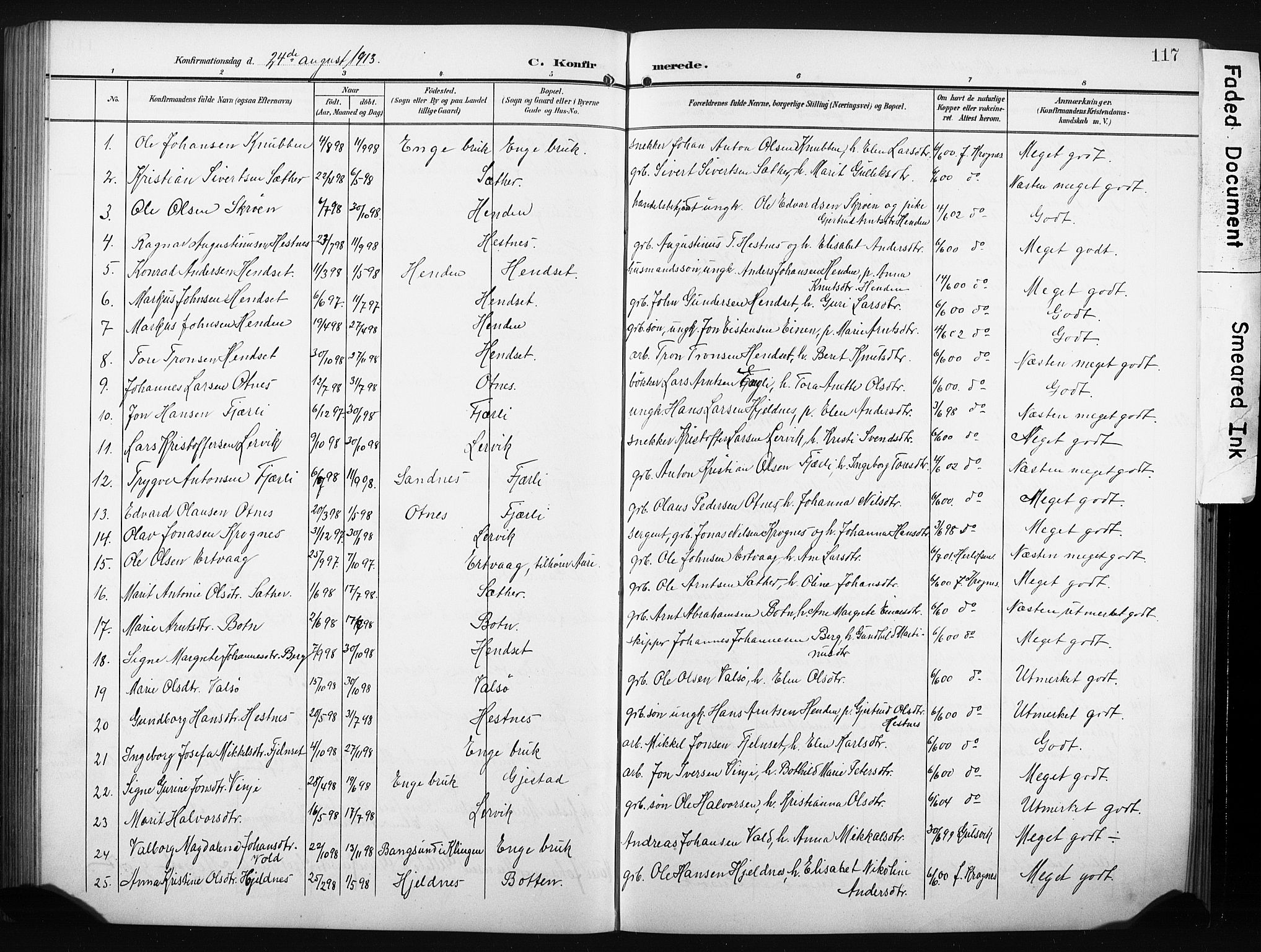 Ministerialprotokoller, klokkerbøker og fødselsregistre - Møre og Romsdal, AV/SAT-A-1454/580/L0927: Parish register (copy) no. 580C02, 1904-1932, p. 117