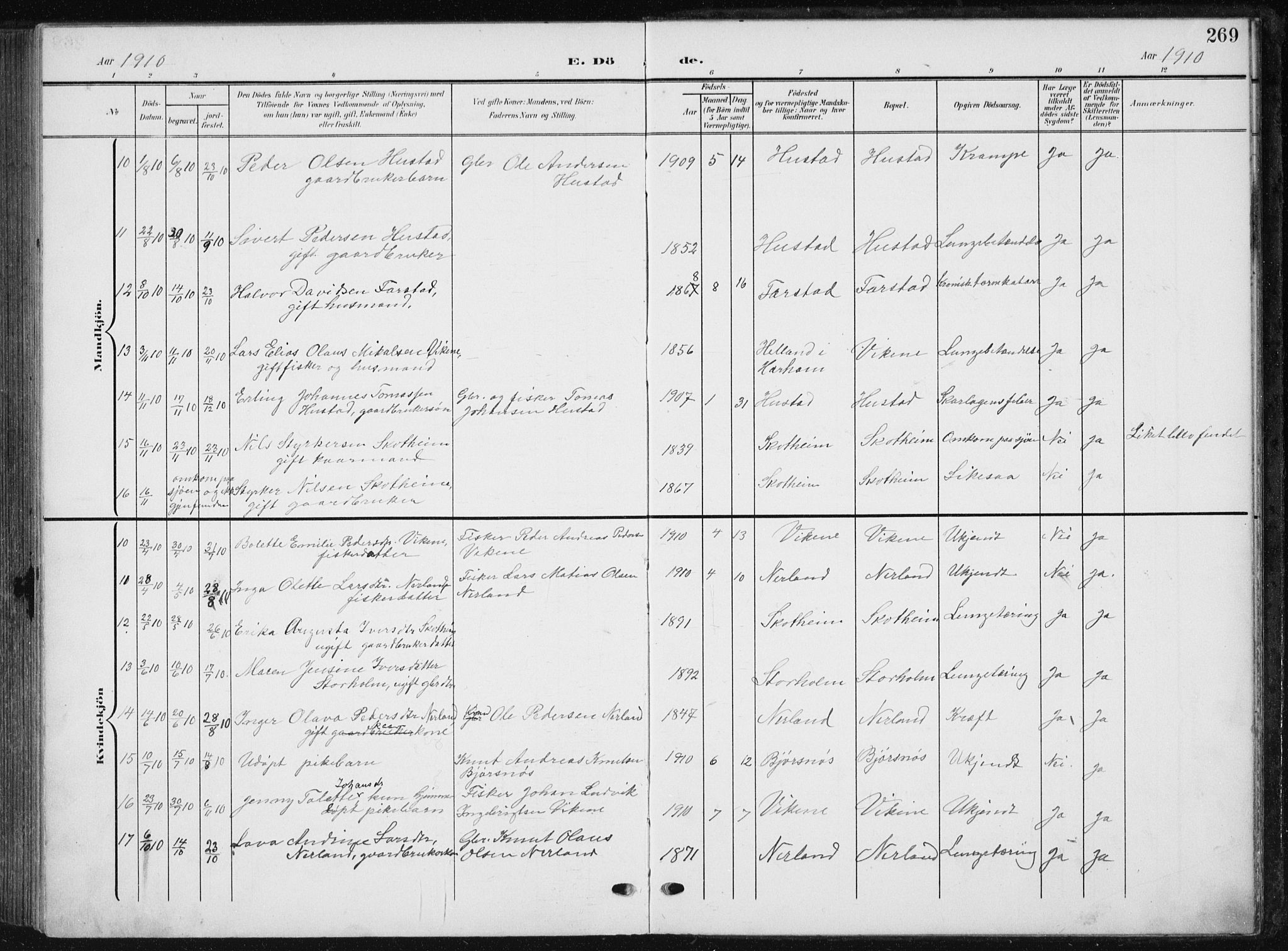 Ministerialprotokoller, klokkerbøker og fødselsregistre - Møre og Romsdal, AV/SAT-A-1454/567/L0784: Parish register (copy) no. 567C04, 1903-1938, p. 269