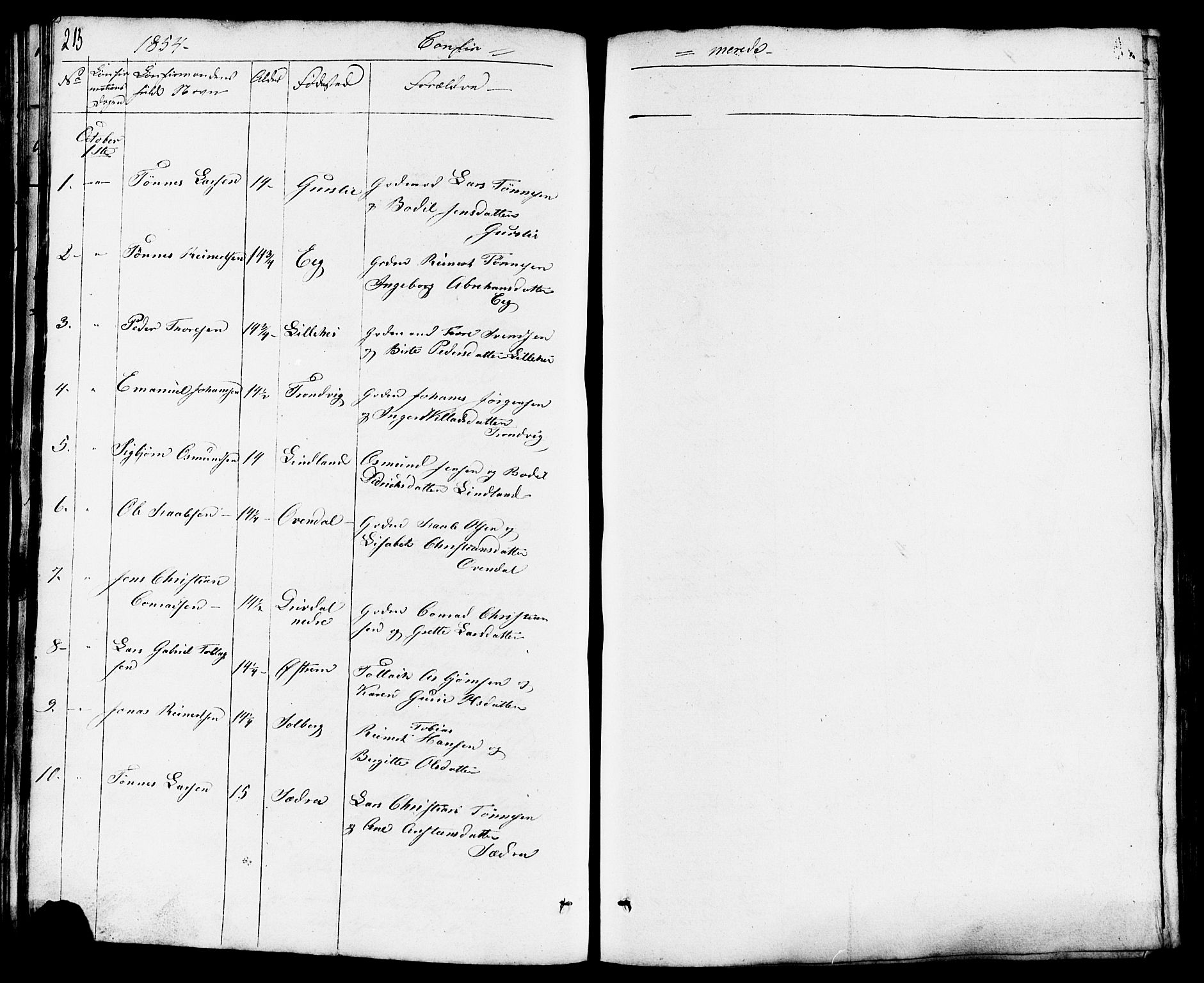 Lund sokneprestkontor, AV/SAST-A-101809/S07/L0003: Parish register (copy) no. B 3, 1848-1885, p. 215