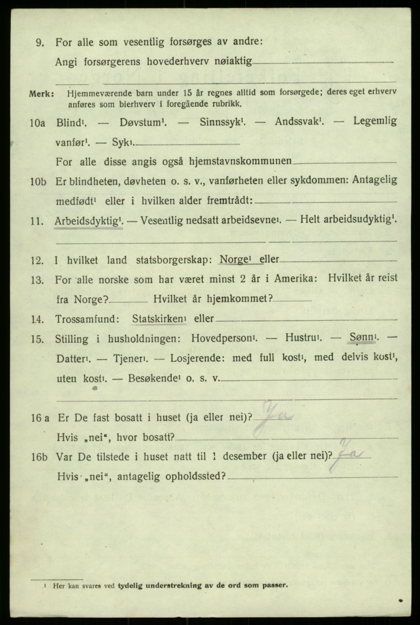 SAB, 1920 census for Ullensvang, 1920, p. 4463