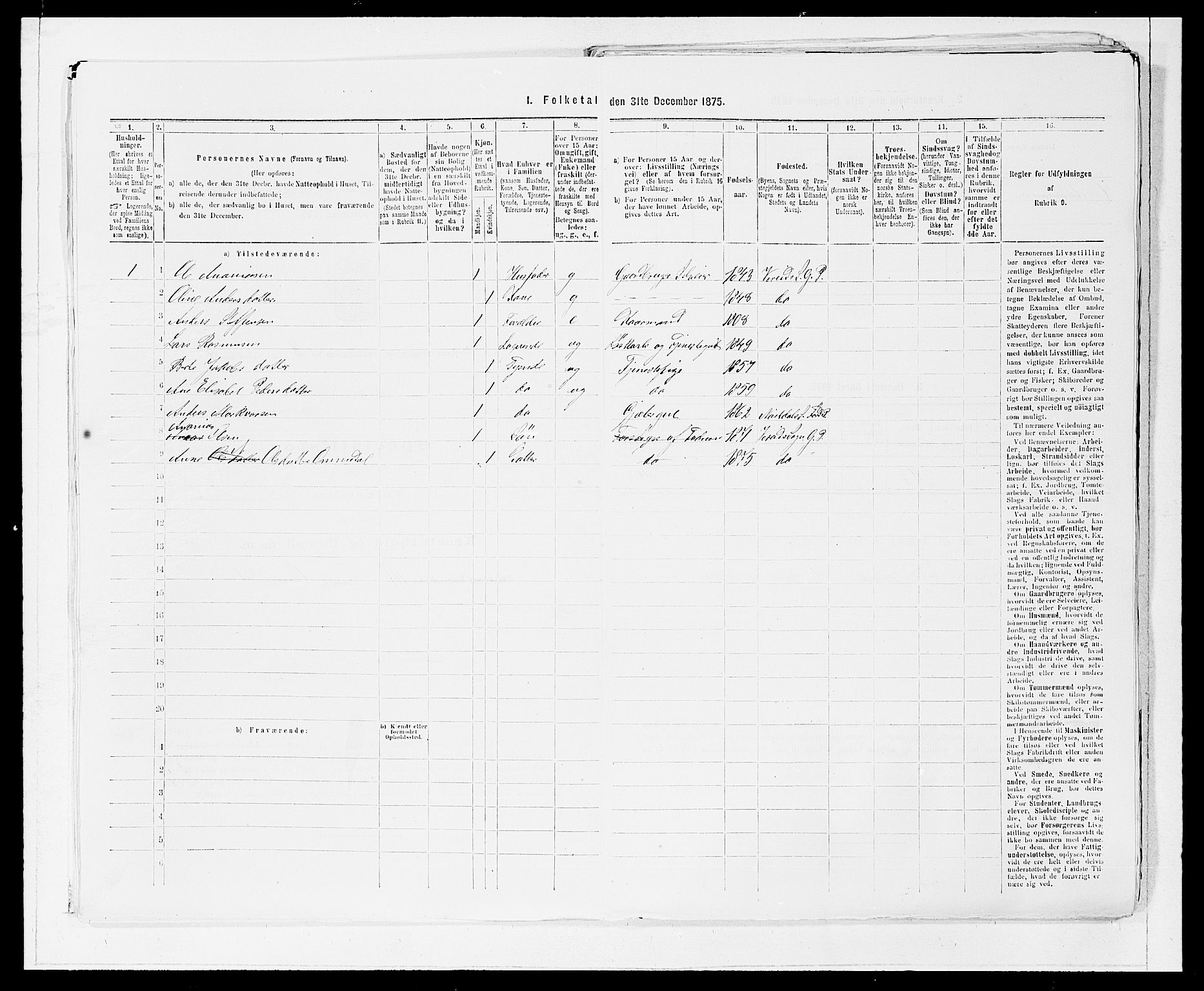 SAB, 1875 Census for 1445P Gloppen, 1875, p. 866