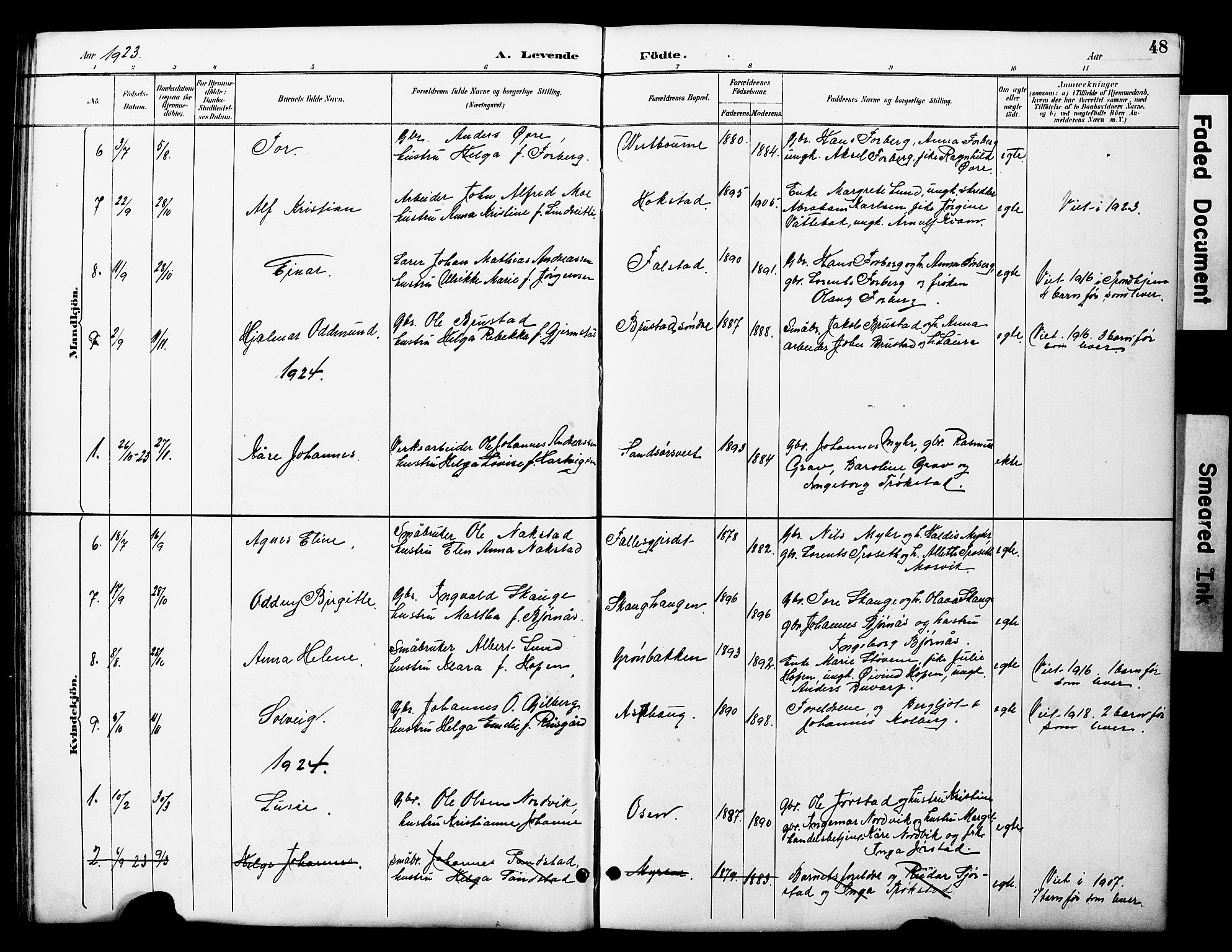 Ministerialprotokoller, klokkerbøker og fødselsregistre - Nord-Trøndelag, SAT/A-1458/722/L0226: Parish register (copy) no. 722C02, 1889-1927, p. 48