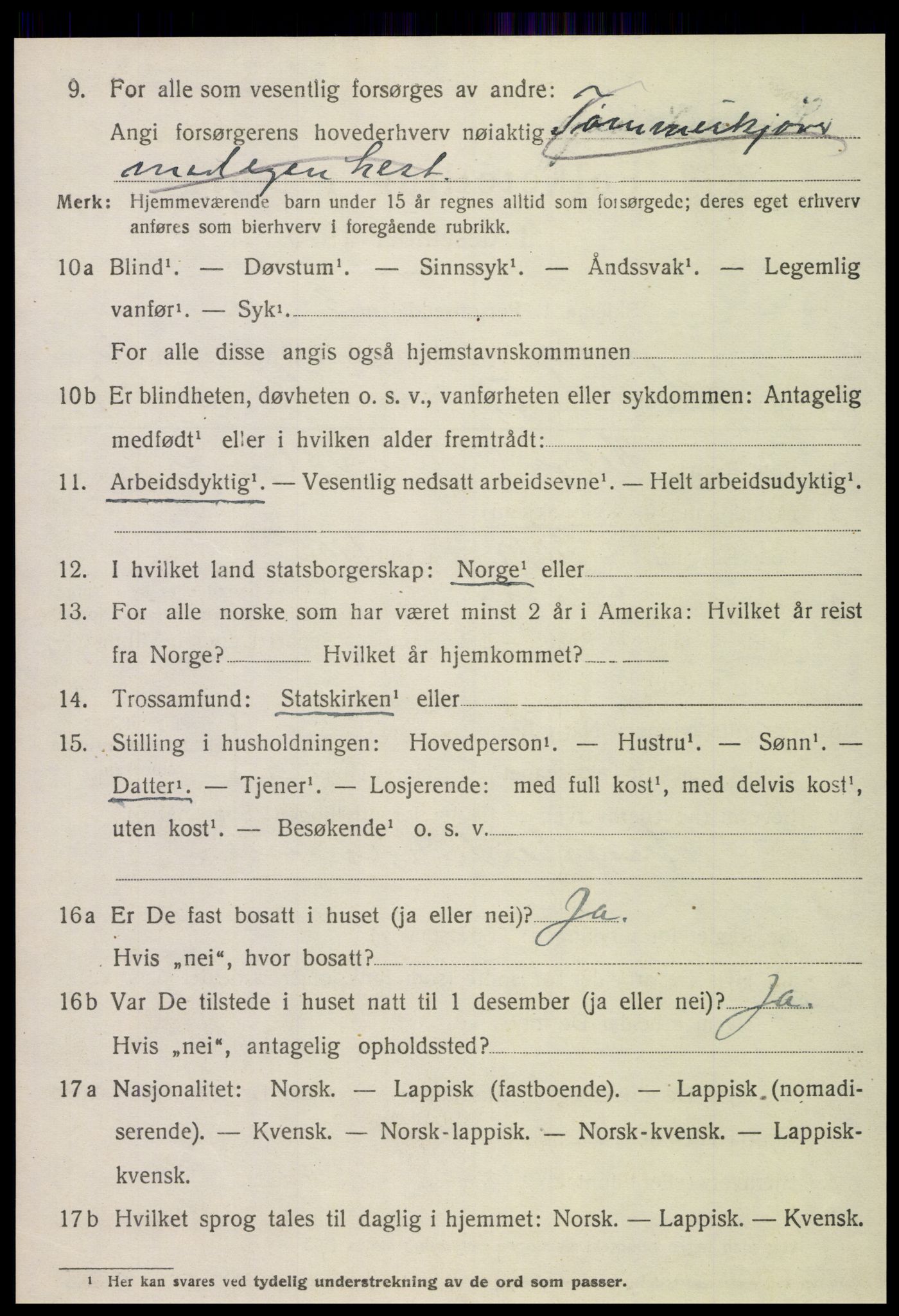 SAT, 1920 census for Grong, 1920, p. 4096