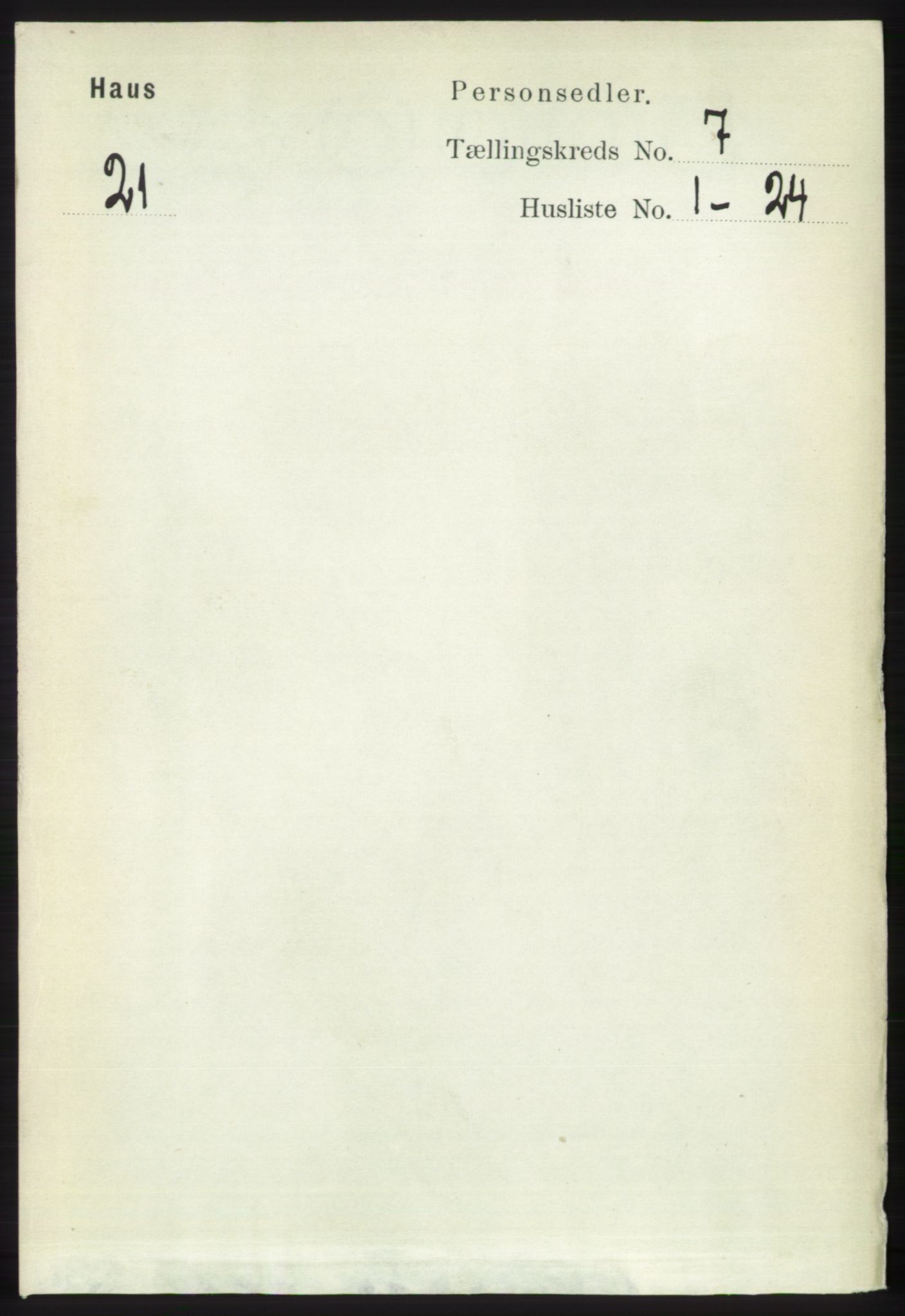 RA, 1891 census for 1250 Haus, 1891, p. 2649