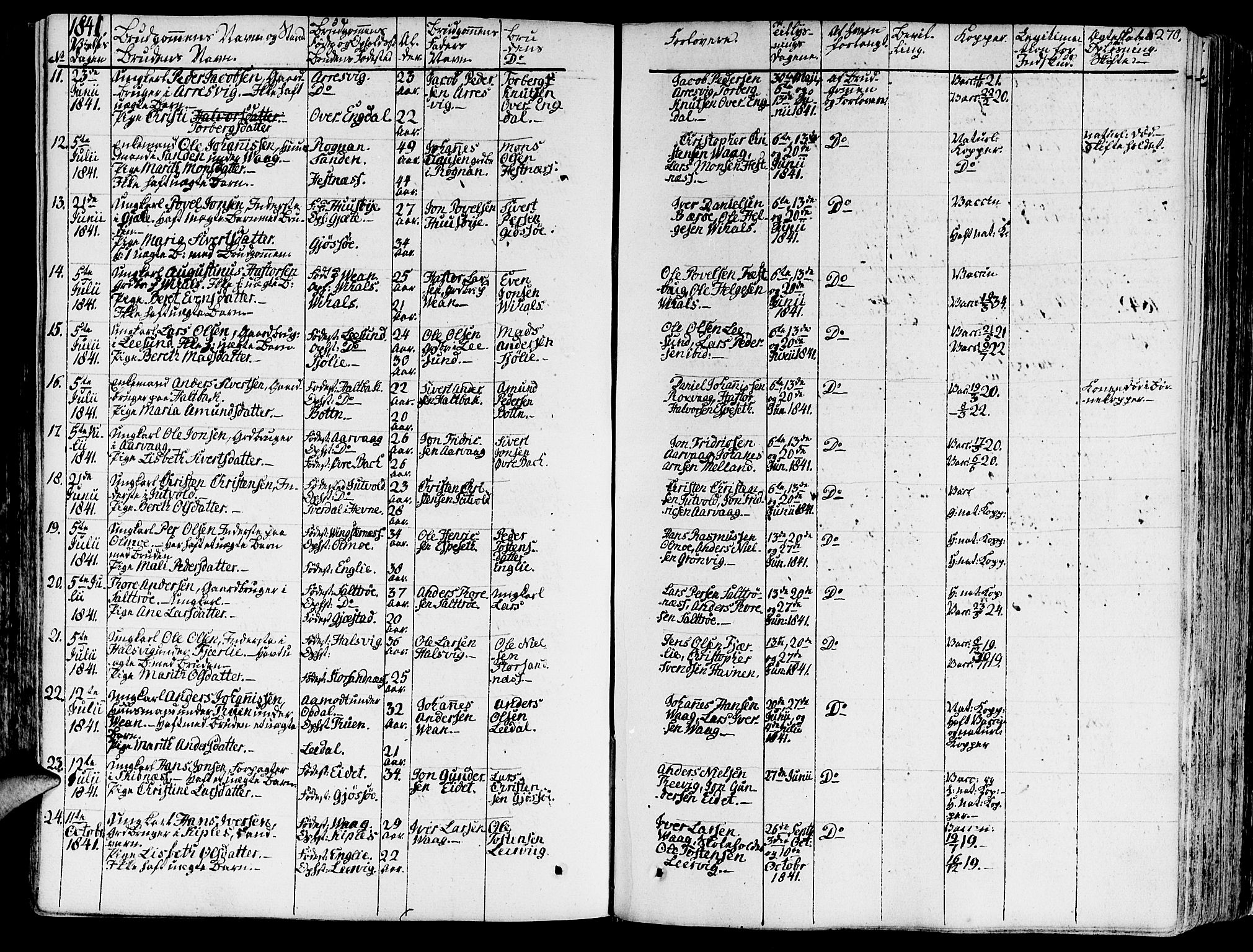 Ministerialprotokoller, klokkerbøker og fødselsregistre - Møre og Romsdal, AV/SAT-A-1454/578/L0904: Parish register (official) no. 578A03, 1836-1858, p. 270