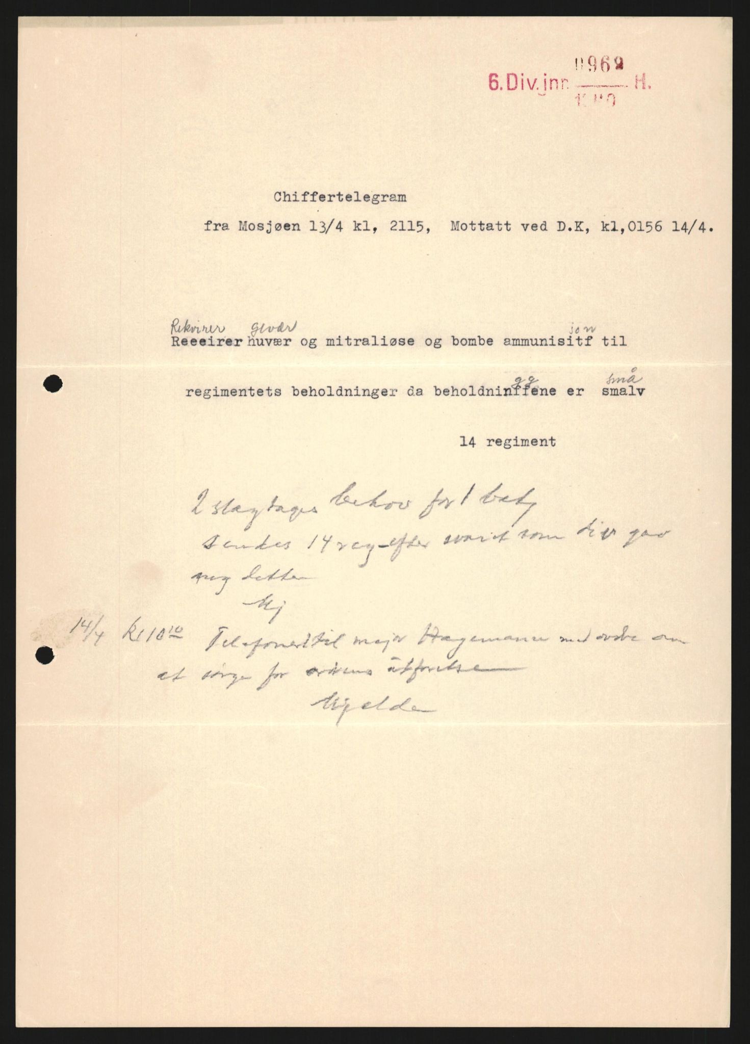 Forsvaret, Forsvarets krigshistoriske avdeling, AV/RA-RAFA-2017/Y/Yb/L0121: II-C-11-600  -  6. Divisjon med avdelinger, 1939-1940, p. 664