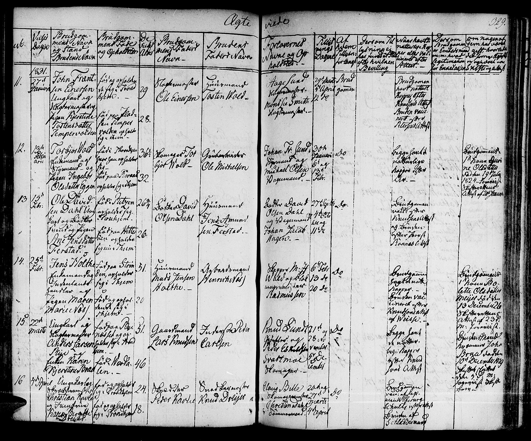 Ministerialprotokoller, klokkerbøker og fødselsregistre - Sør-Trøndelag, SAT/A-1456/601/L0045: Parish register (official) no. 601A13, 1821-1831, p. 329
