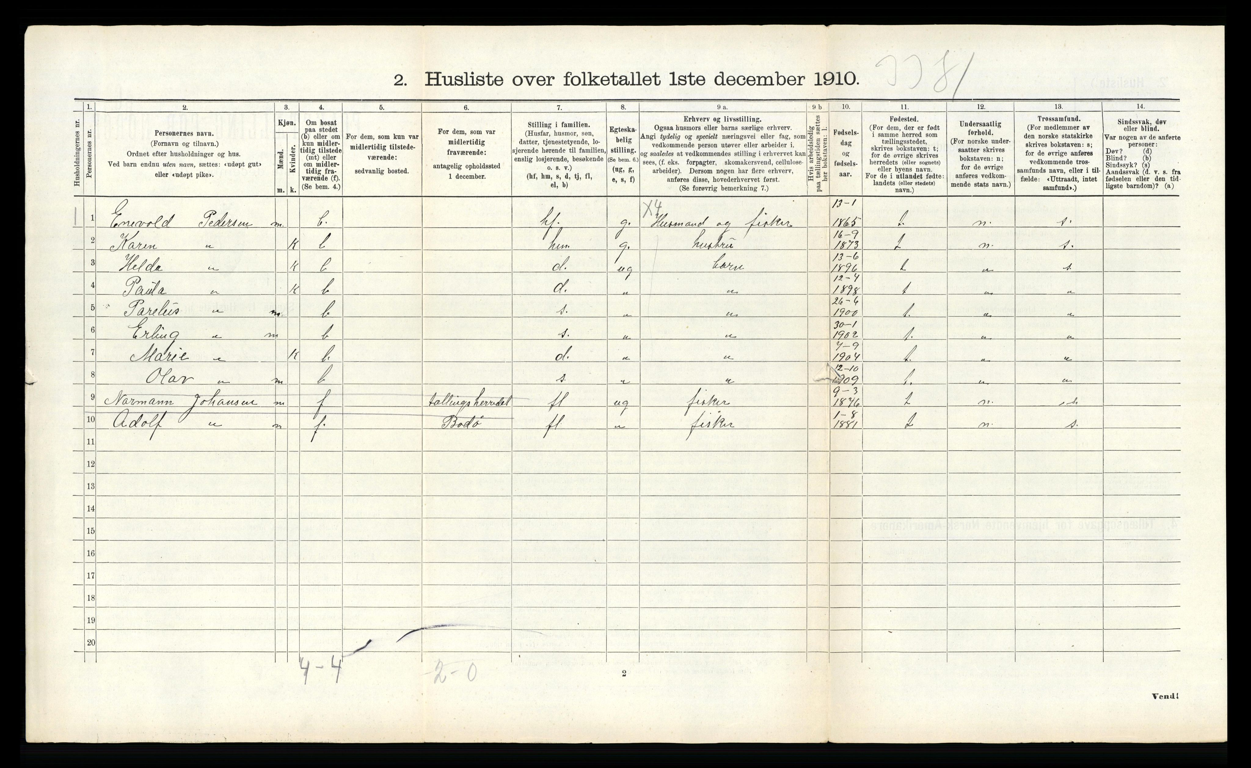 RA, 1910 census for Bodin, 1910, p. 1346