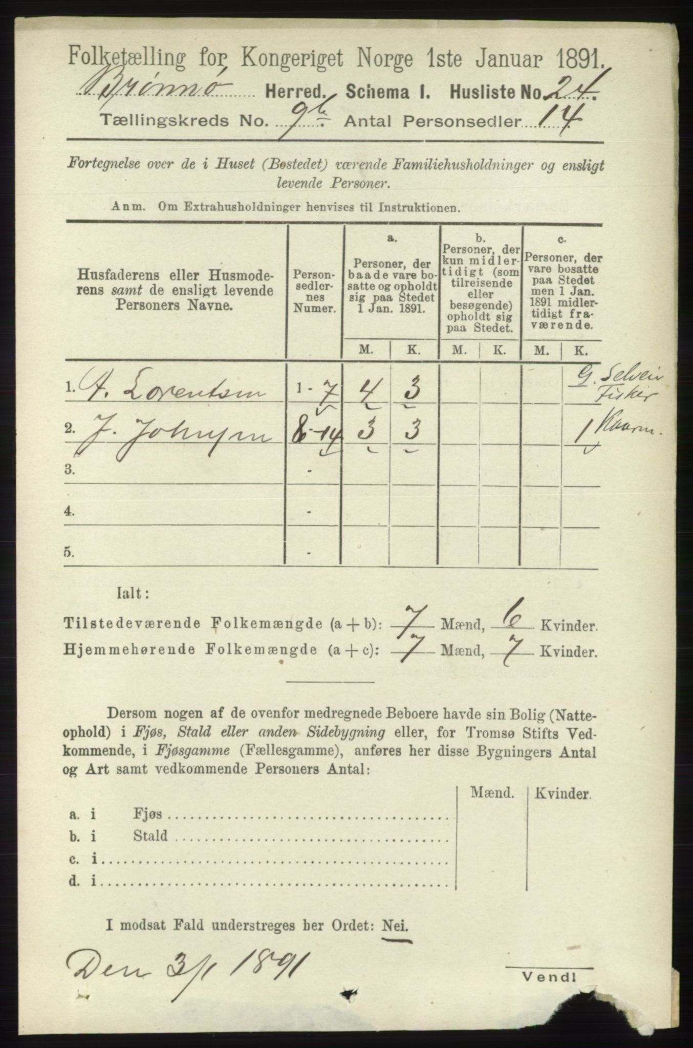 RA, 1891 census for 1814 Brønnøy, 1891, p. 5489