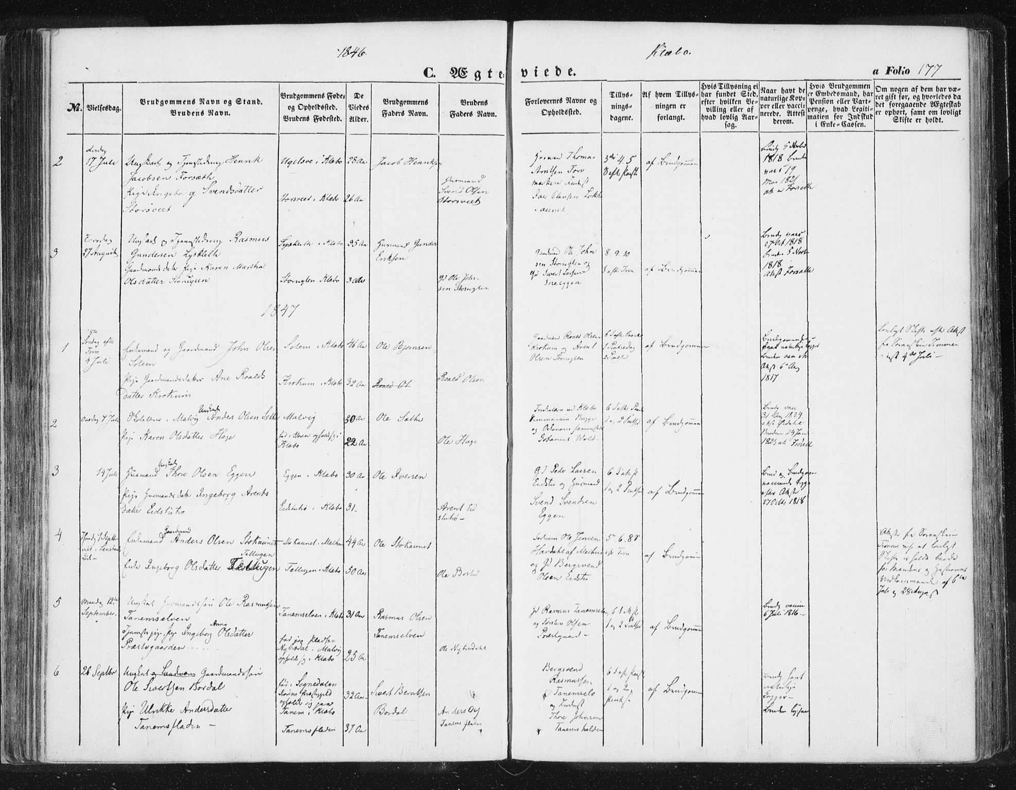Ministerialprotokoller, klokkerbøker og fødselsregistre - Sør-Trøndelag, SAT/A-1456/618/L0441: Parish register (official) no. 618A05, 1843-1862, p. 177
