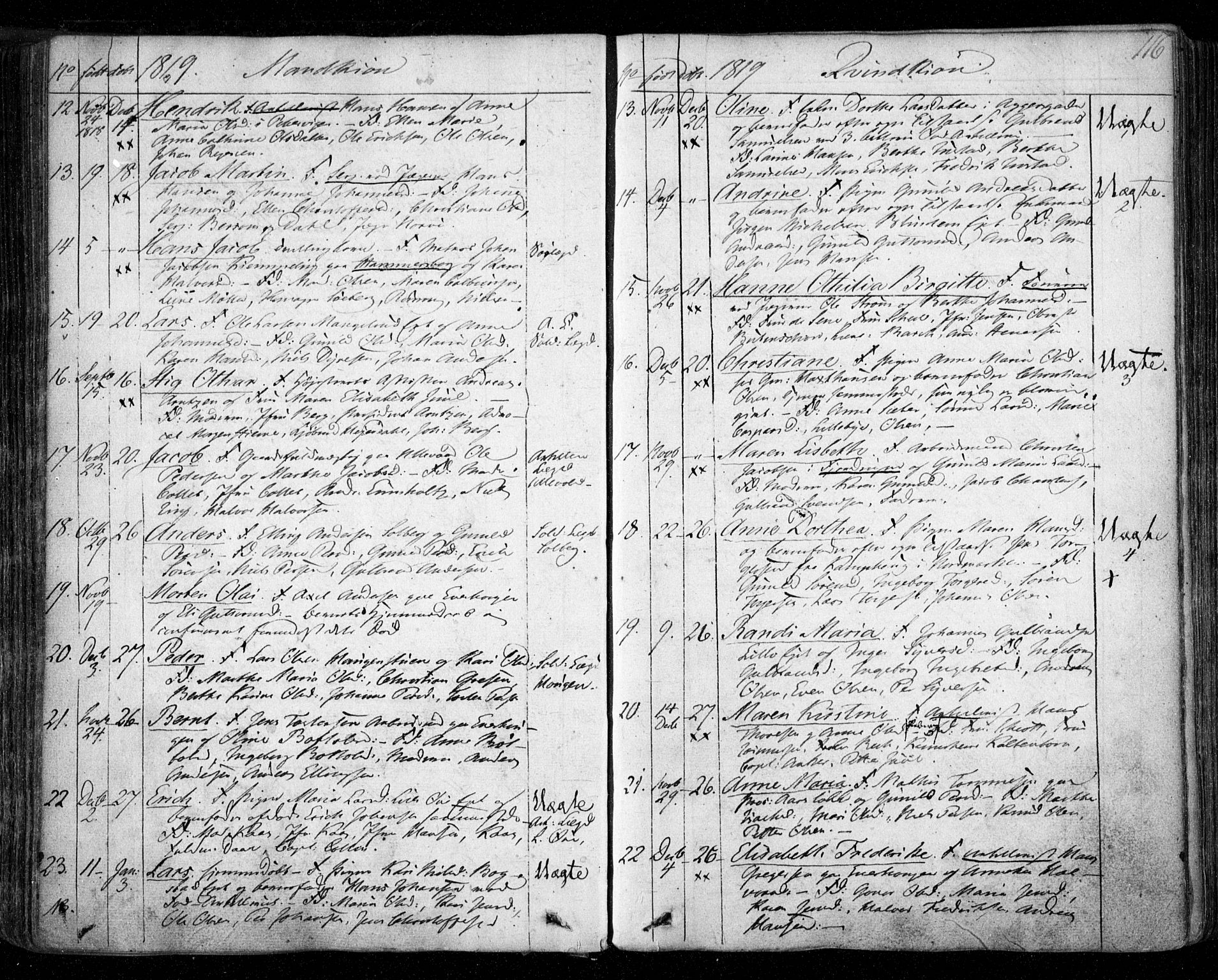 Aker prestekontor kirkebøker, SAO/A-10861/F/L0011: Parish register (official) no. 11, 1810-1819, p. 116