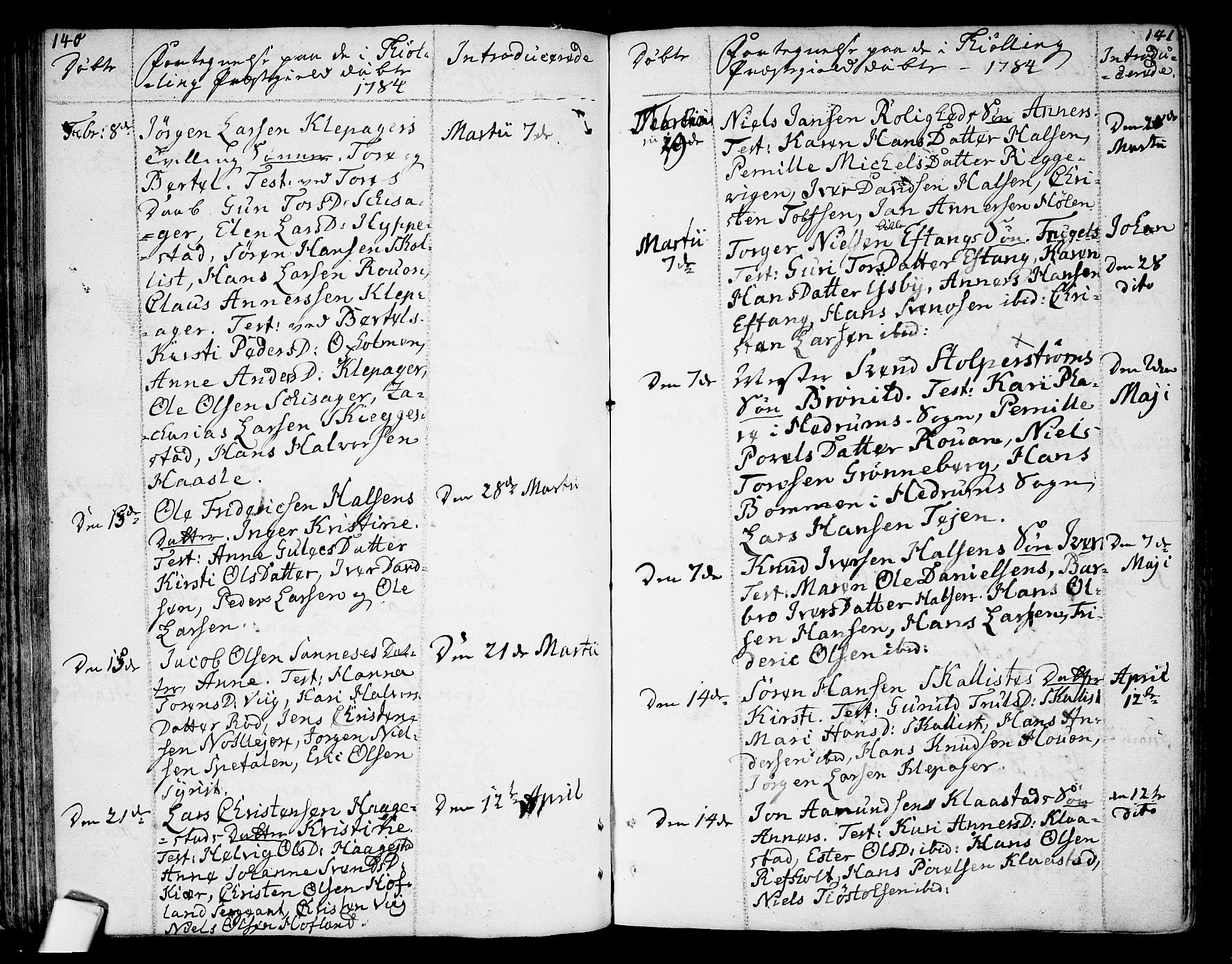 Tjølling kirkebøker, SAKO/A-60/F/Fa/L0004: Parish register (official) no. 4, 1779-1817, p. 140-141