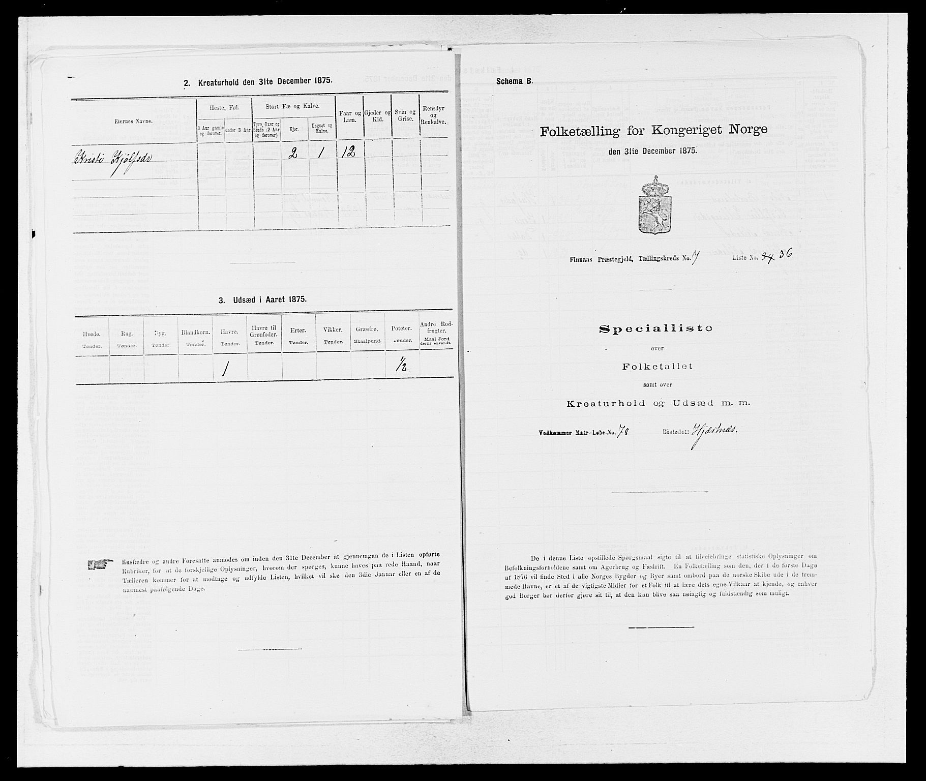 SAB, 1875 census for 1218P Finnås, 1875, p. 859