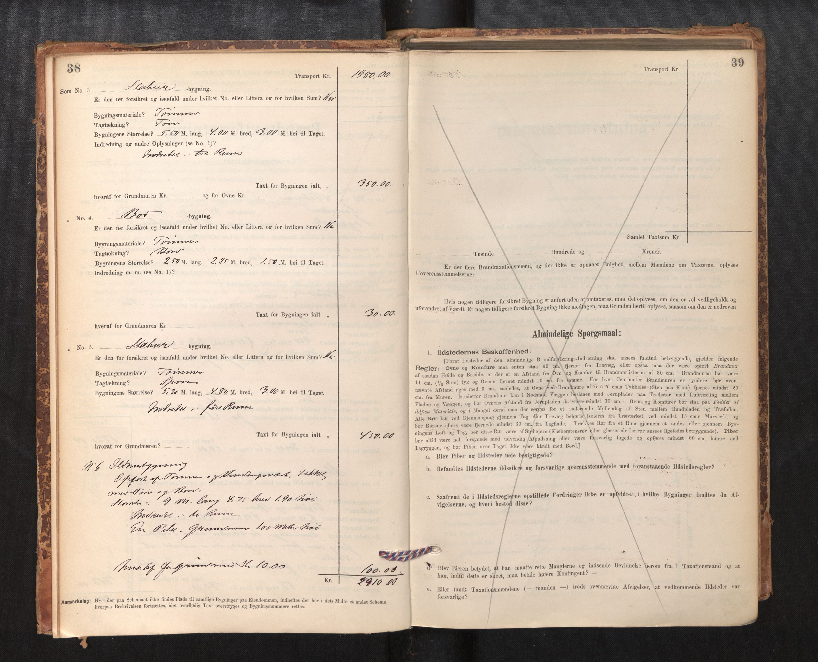 Lensmannen i Sogndal, AV/SAB-A-29901/0012/L0008: Branntakstprotokoll, skjematakst, 1895-1906, p. 38-39