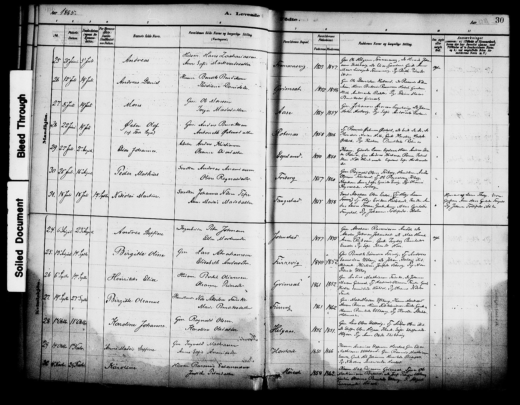 Førde sokneprestembete, AV/SAB-A-79901/H/Haa/Haad/L0001: Parish register (official) no. D 1, 1881-1898, p. 30
