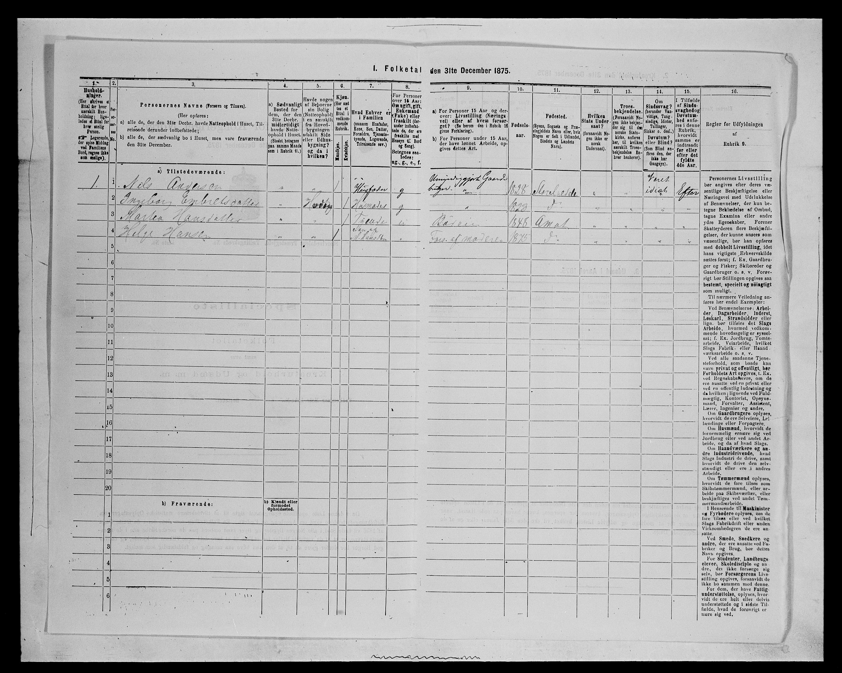 SAH, 1875 census for 0430P Stor-Elvdal, 1875, p. 153