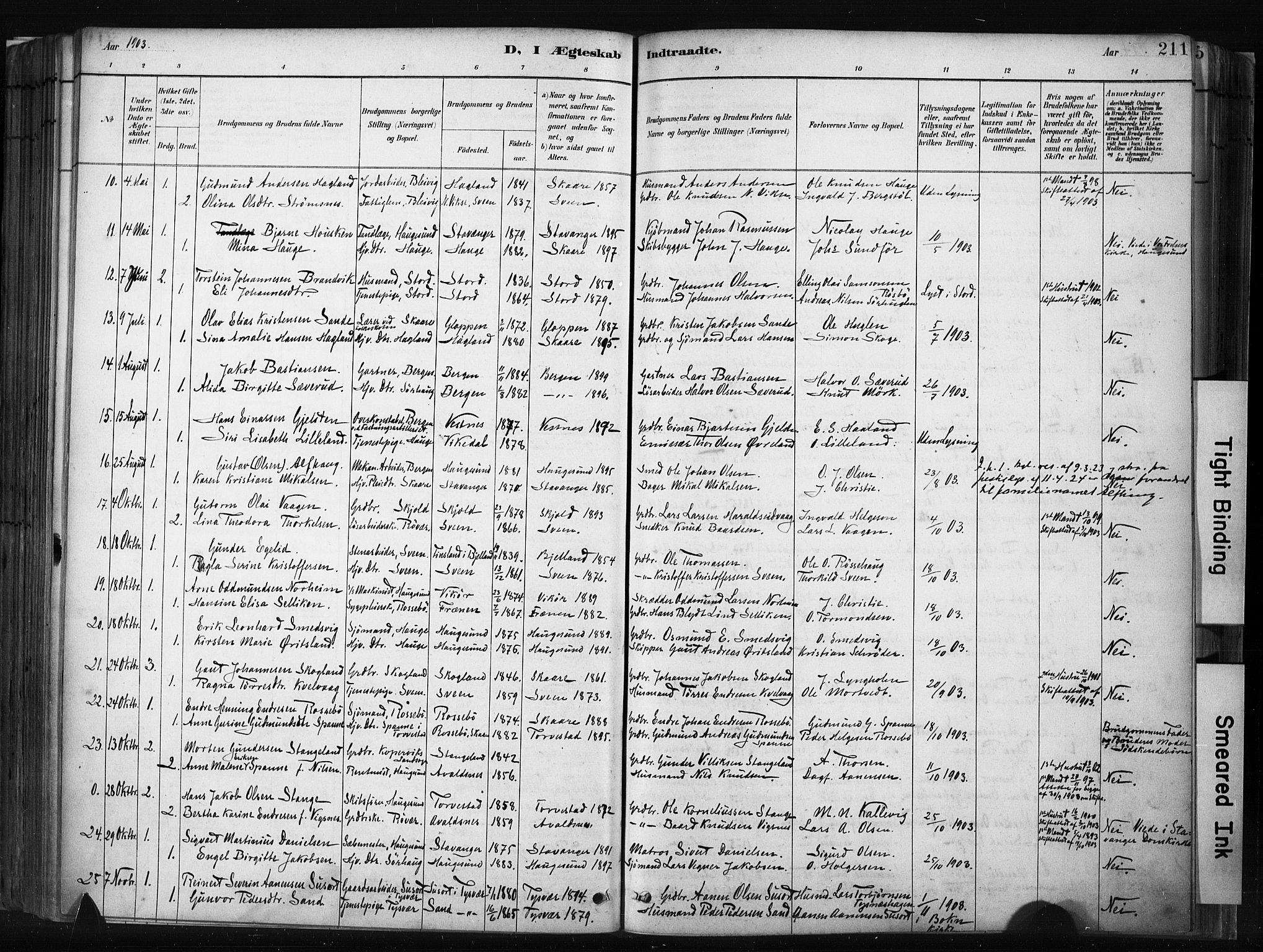 Haugesund sokneprestkontor, SAST/A -101863/H/Ha/Haa/L0004: Parish register (official) no. A 4, 1886-1908, p. 211