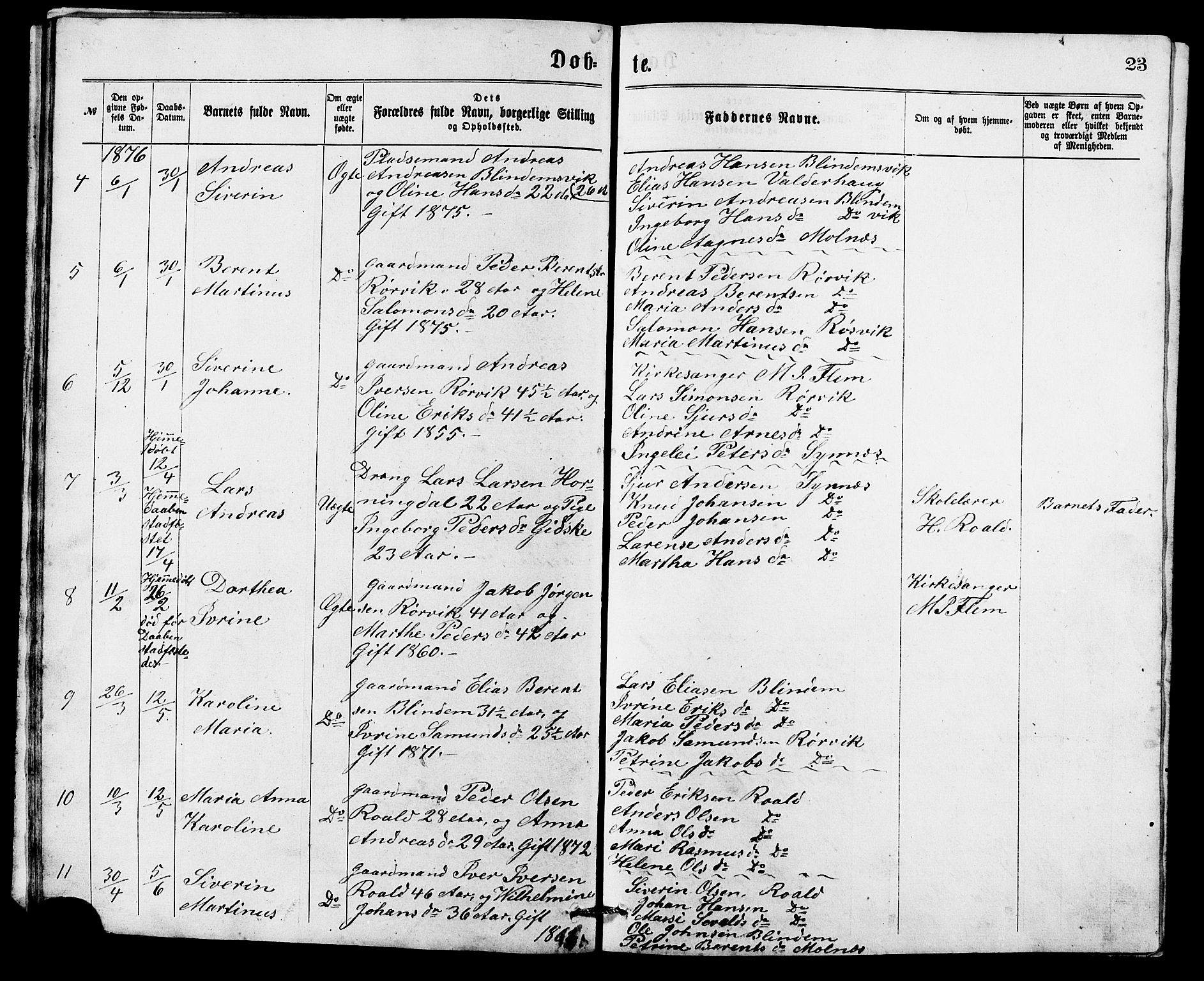 Ministerialprotokoller, klokkerbøker og fødselsregistre - Møre og Romsdal, AV/SAT-A-1454/537/L0521: Parish register (copy) no. 537C02, 1869-1888, p. 23