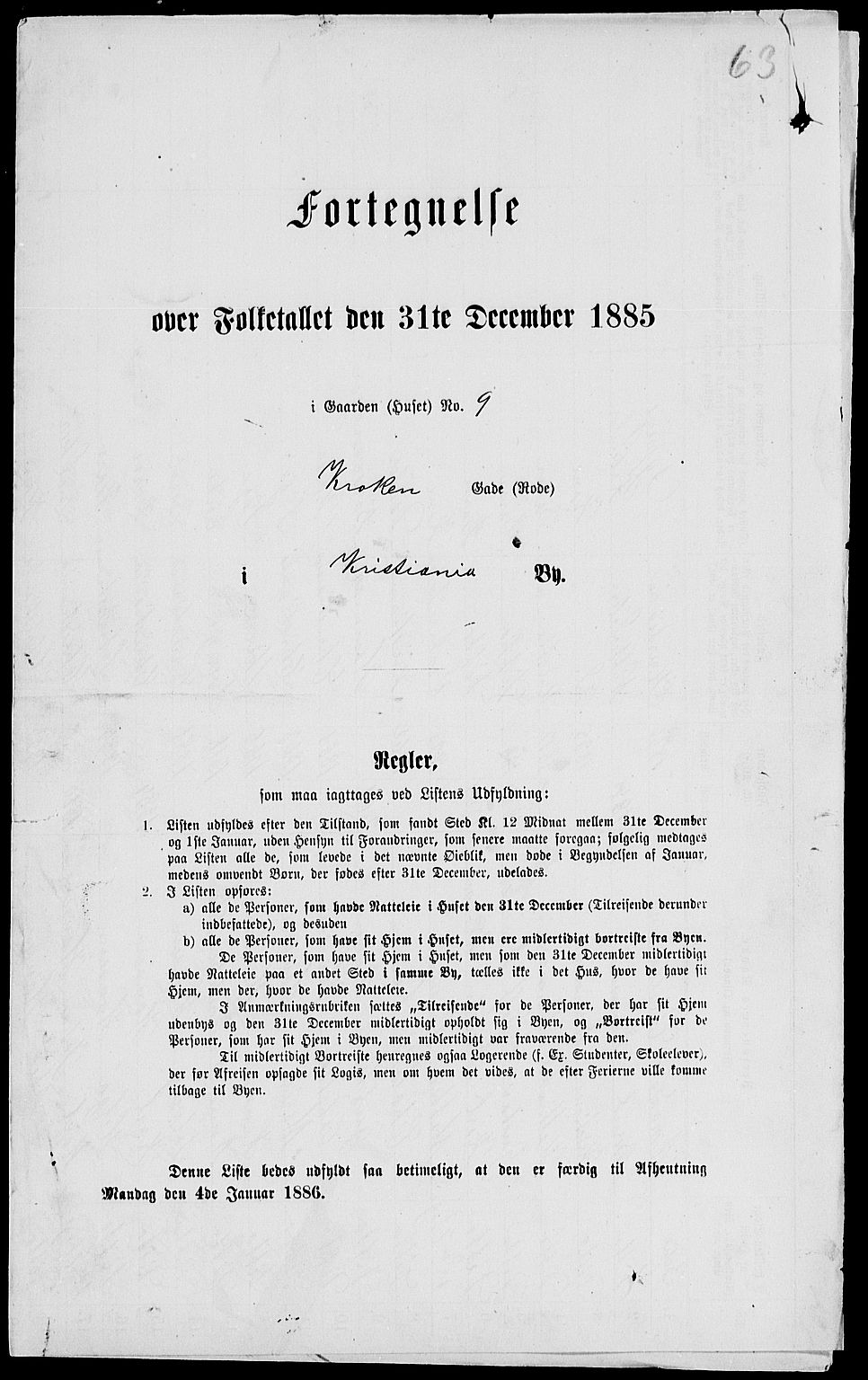 RA, 1885 census for 0301 Kristiania, 1885, p. 4733