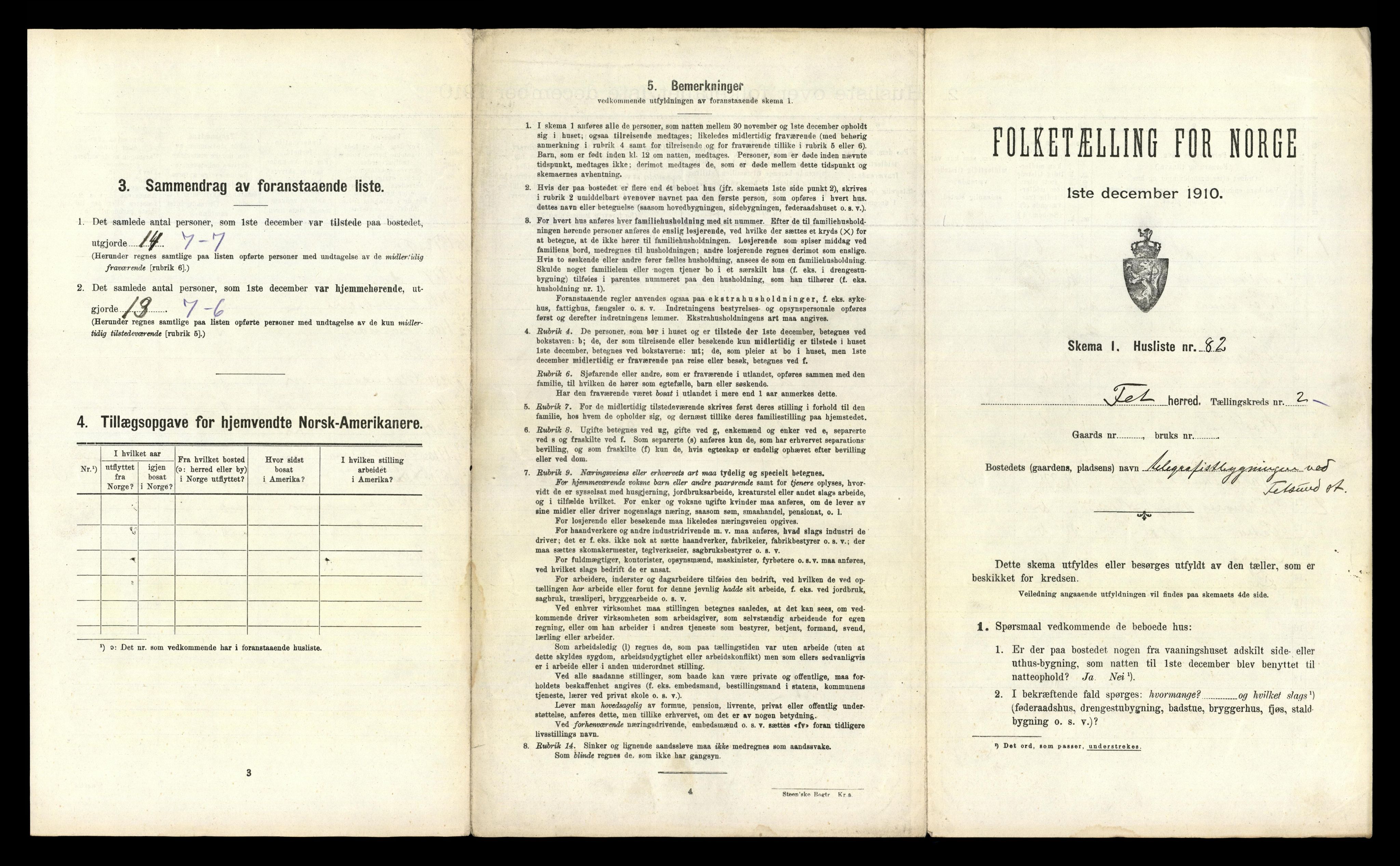 RA, 1910 census for Fet, 1910, p. 405