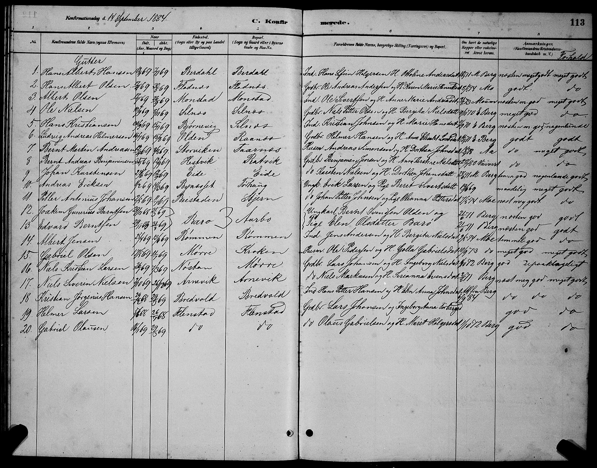 Ministerialprotokoller, klokkerbøker og fødselsregistre - Sør-Trøndelag, SAT/A-1456/655/L0687: Parish register (copy) no. 655C03, 1880-1898, p. 113