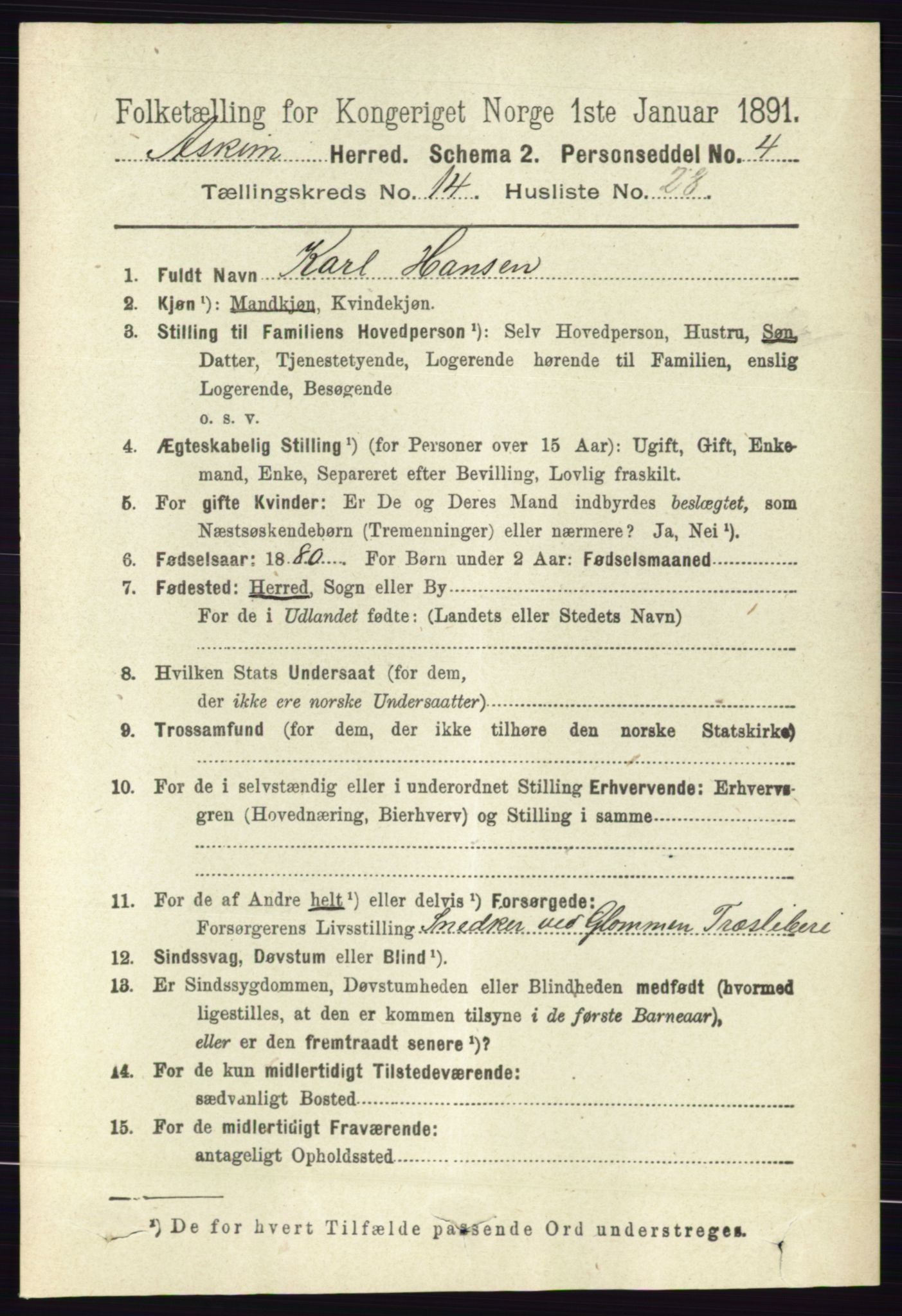 RA, 1891 census for 0124 Askim, 1891, p. 2415