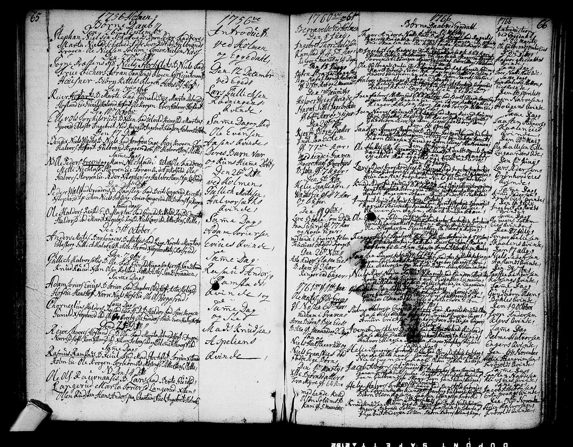 Sigdal kirkebøker, AV/SAKO-A-245/F/Fa/L0001: Parish register (official) no. I 1, 1722-1777, p. 65-66