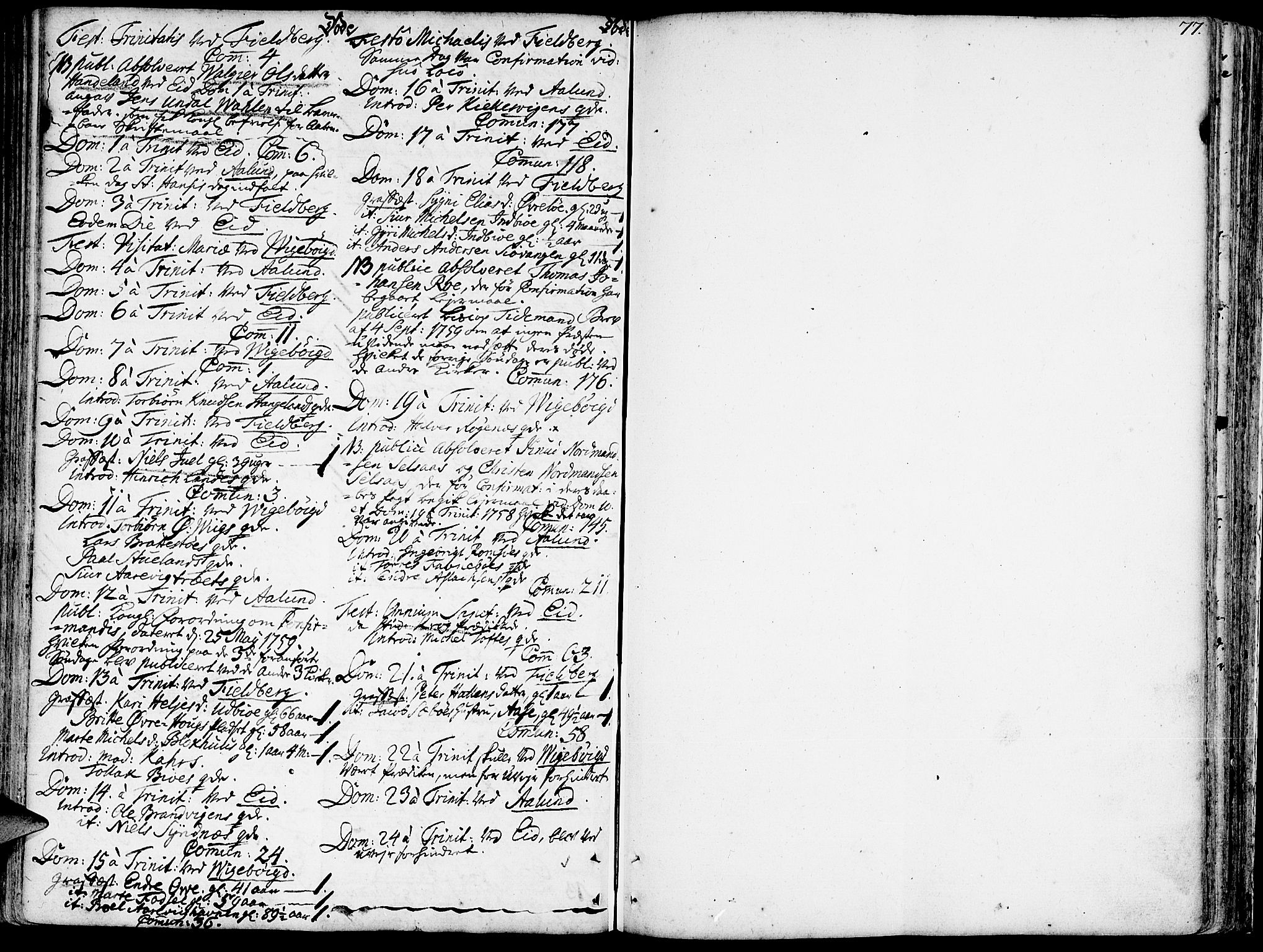 Fjelberg sokneprestembete, SAB/A-75201/H/Haa: Parish register (official) no. A 1, 1739-1759, p. 77