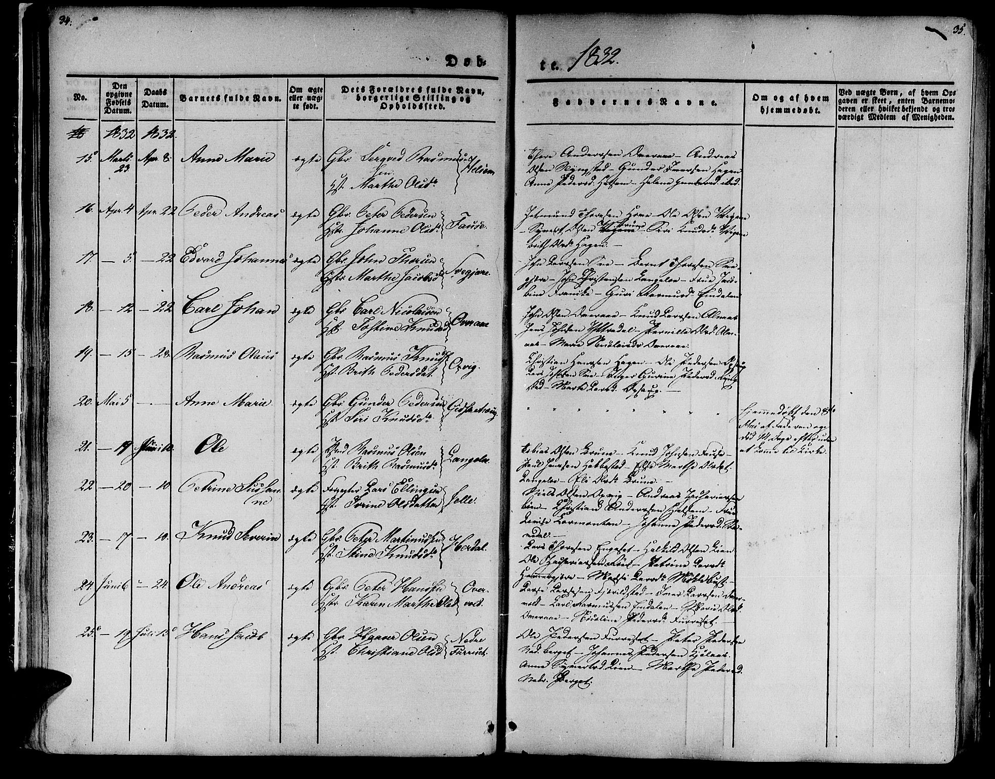 Ministerialprotokoller, klokkerbøker og fødselsregistre - Møre og Romsdal, AV/SAT-A-1454/520/L0274: Parish register (official) no. 520A04, 1827-1864, p. 34-35